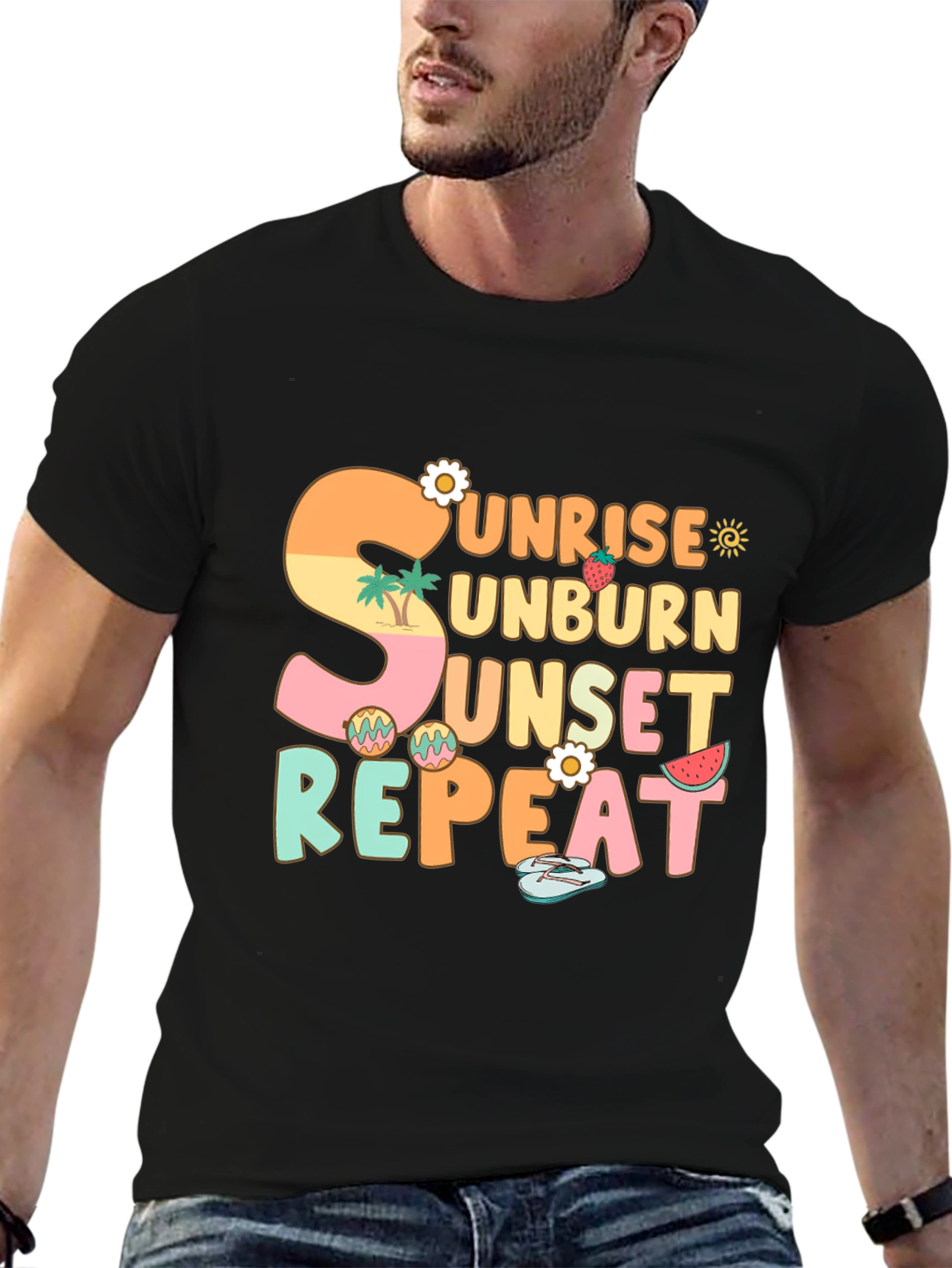 Sunrise Unburn Sunset Repeat Graphic T-Shirt