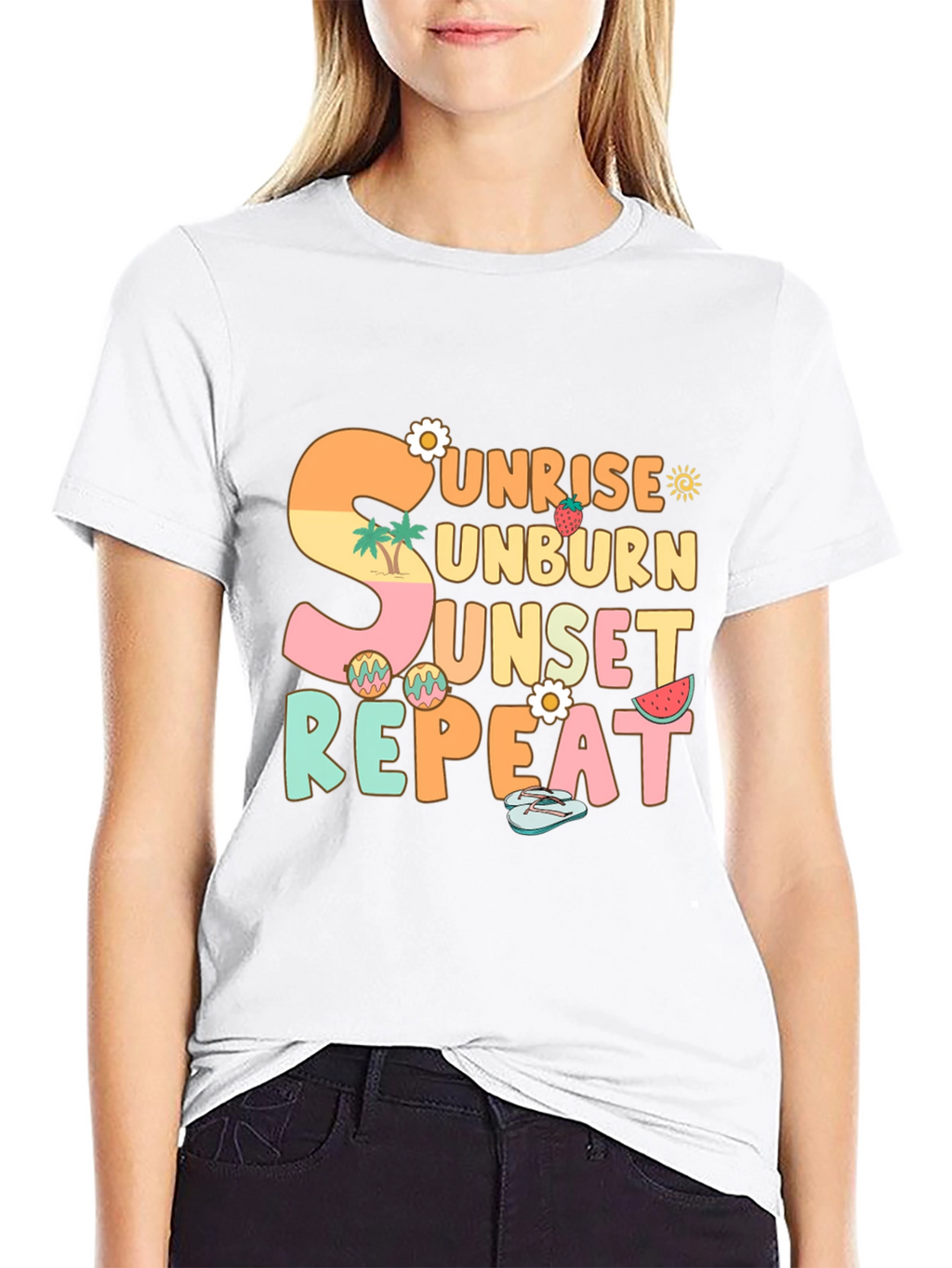 Sunrise Unburn Sunset Repeat Graphic T-Shirt