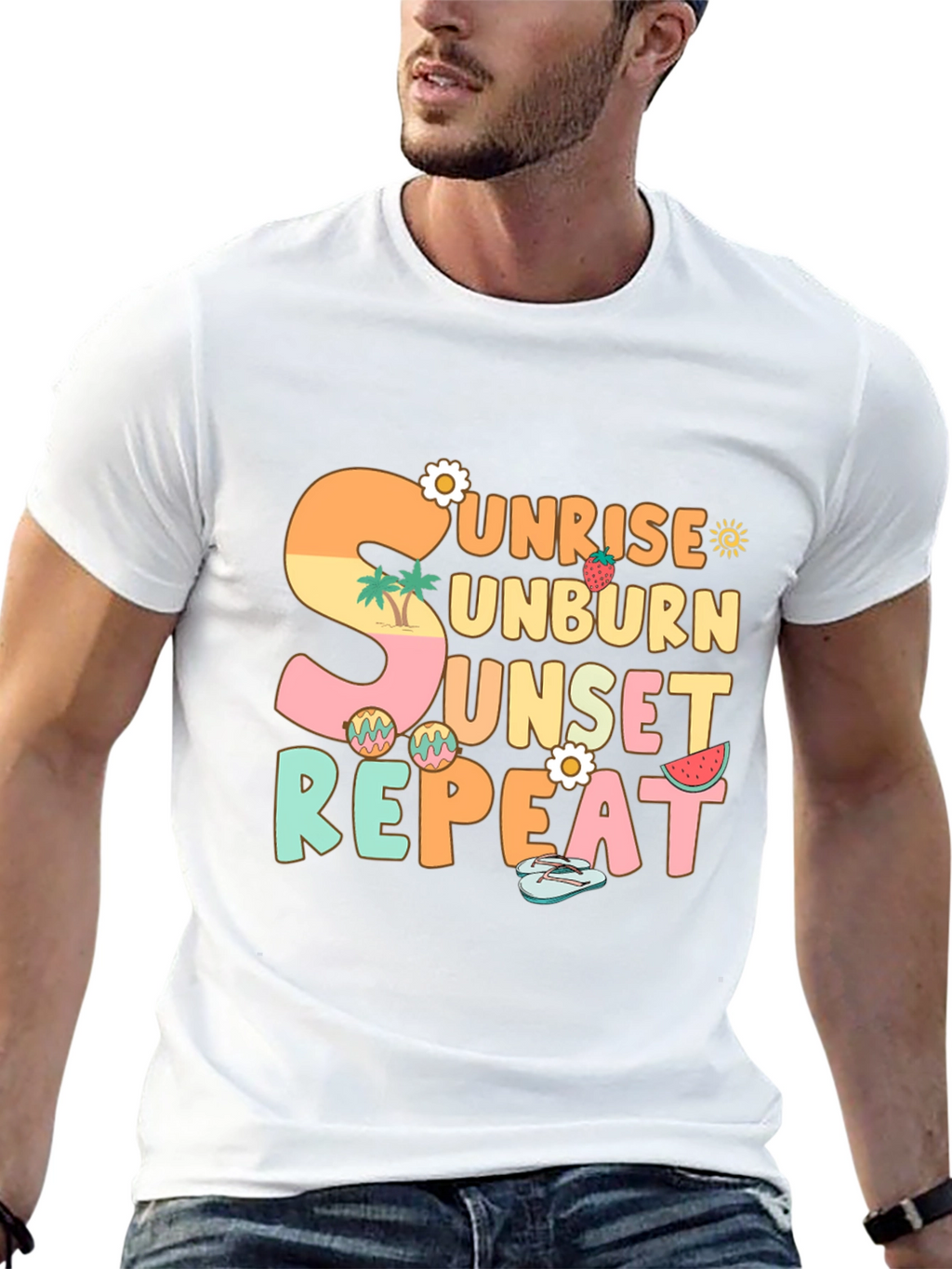 Sunrise Unburn Sunset Repeat Graphic T-Shirt