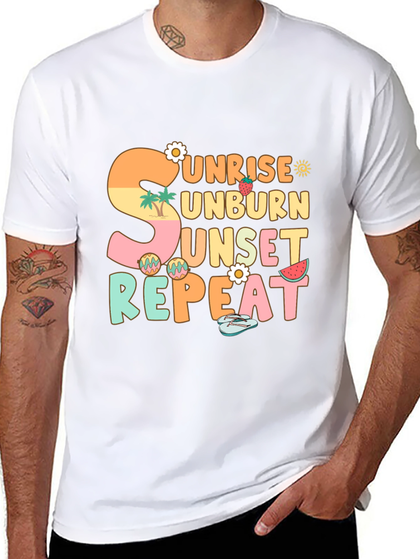 Sunrise Unburn Sunset Repeat Graphic T-Shirt