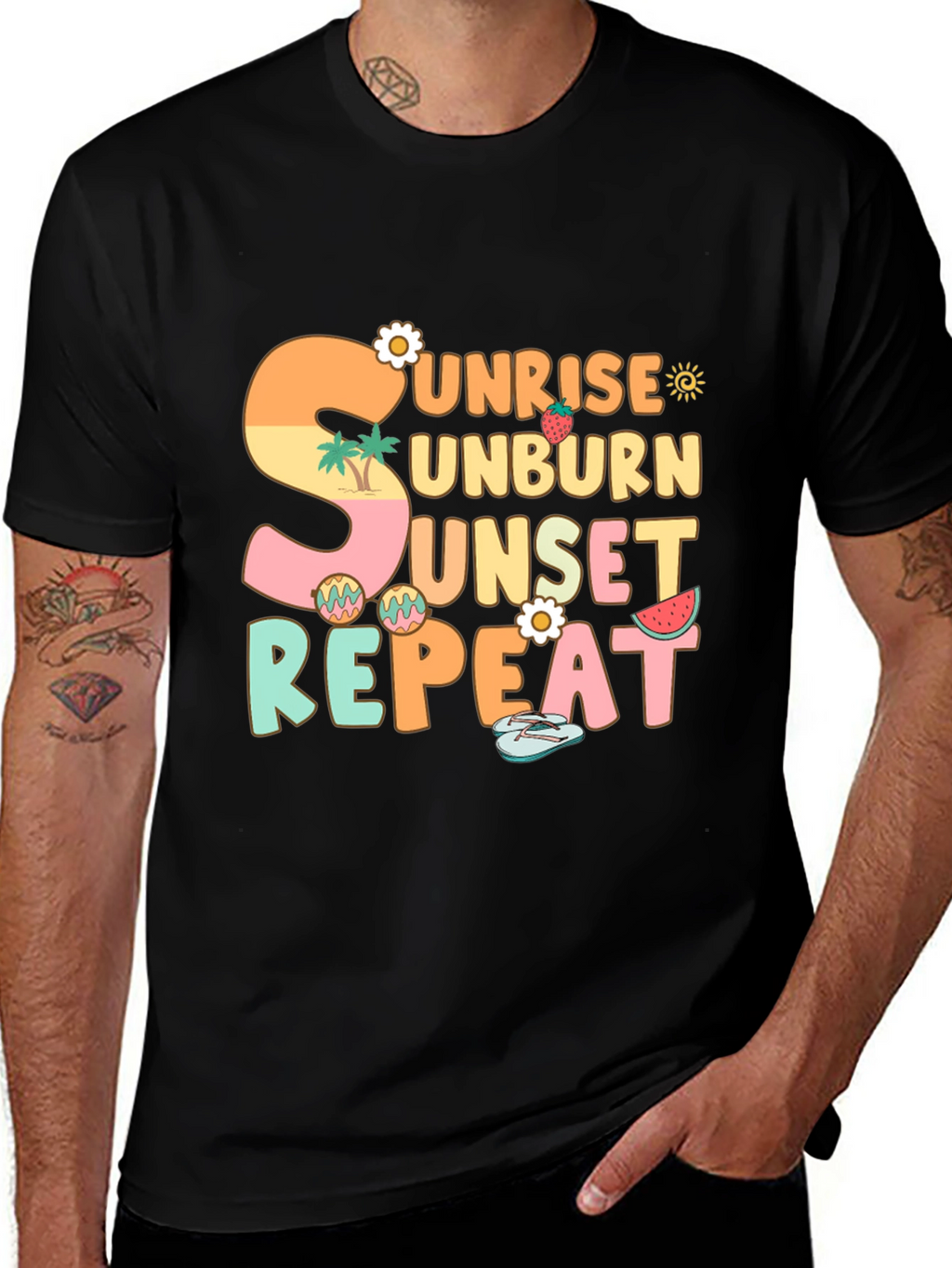 Sunrise Unburn Sunset Repeat Graphic T-Shirt