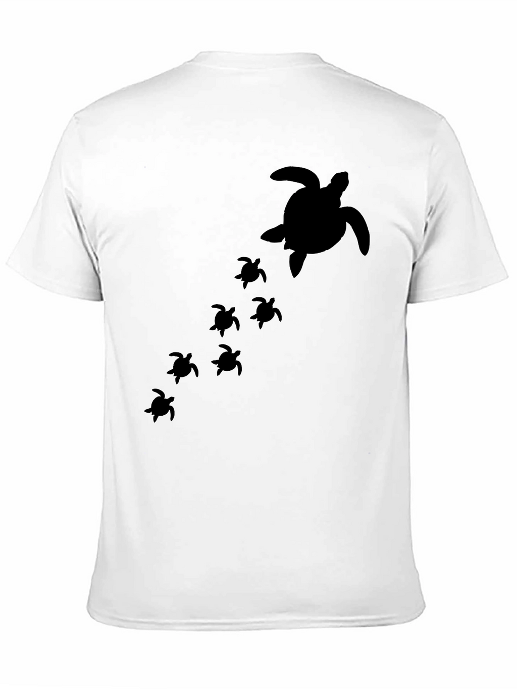 Turtle Family Graphic Tee - Black Cotton T-Shirt