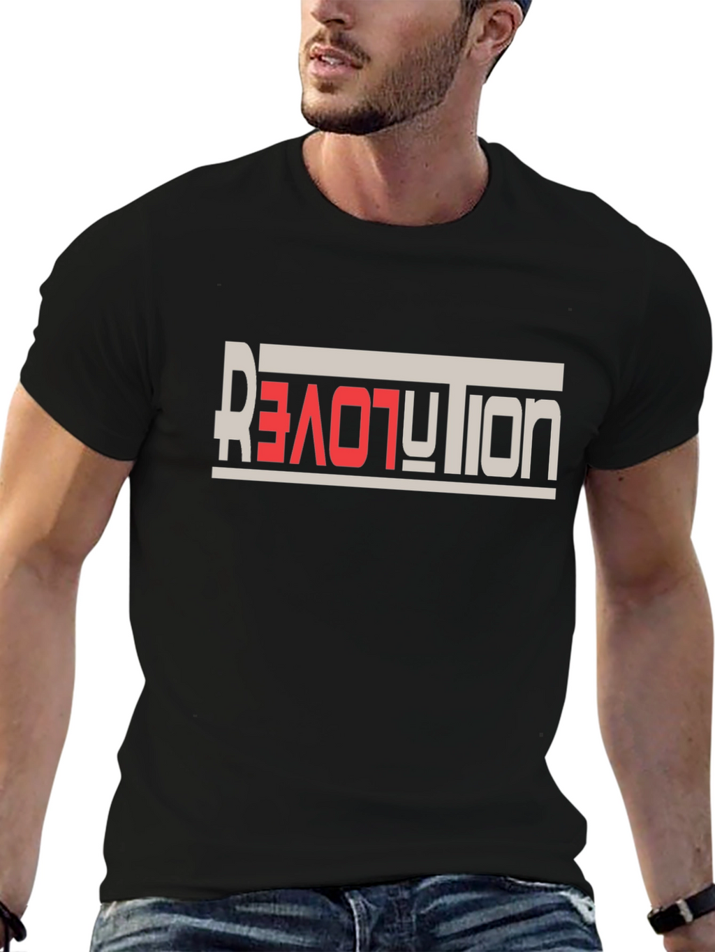 Revolution Love Graphic Tee - Black Casual T-Shirt