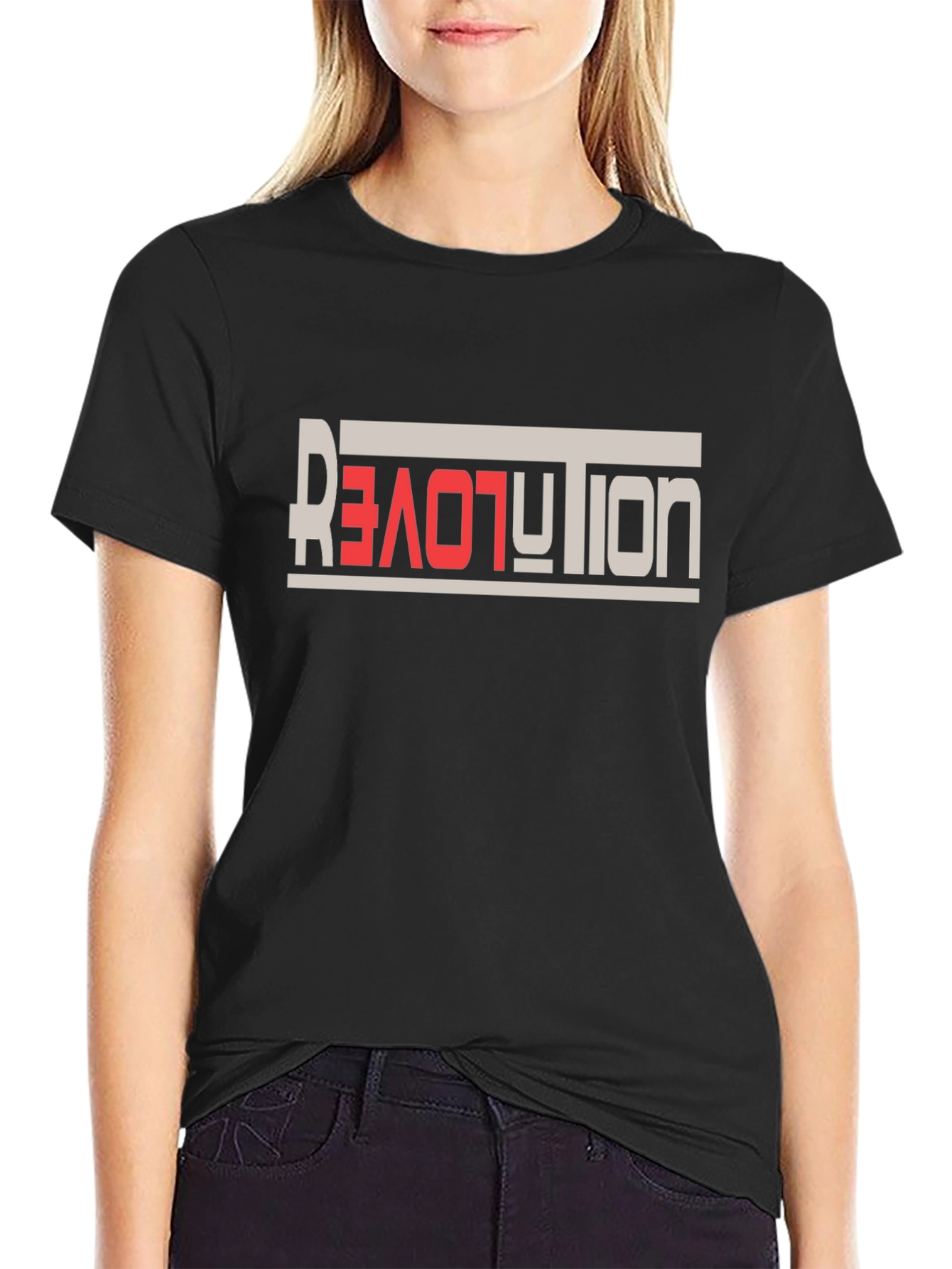 Revolution Love Graphic Tee - Black Casual T-Shirt