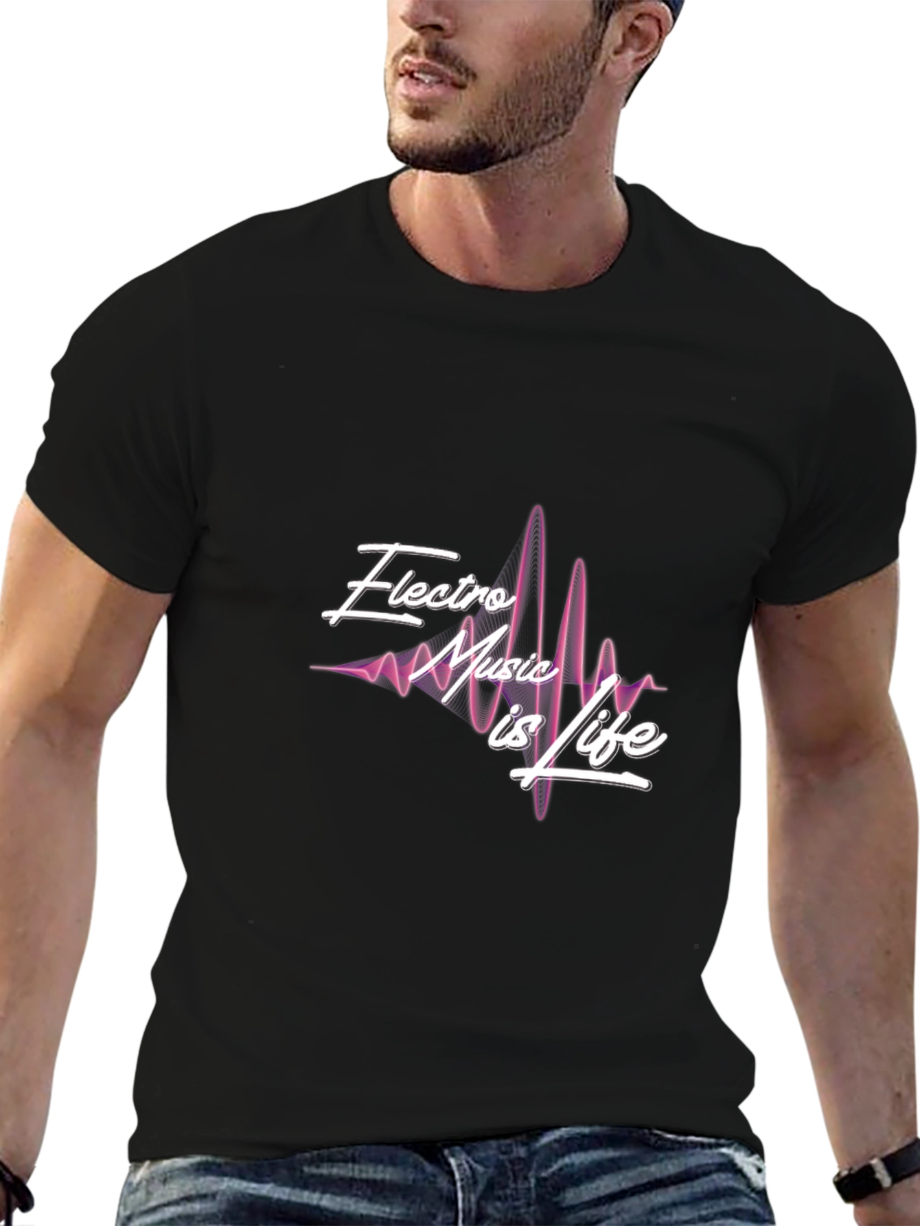 Electro Music is Life Black Graphic Tee