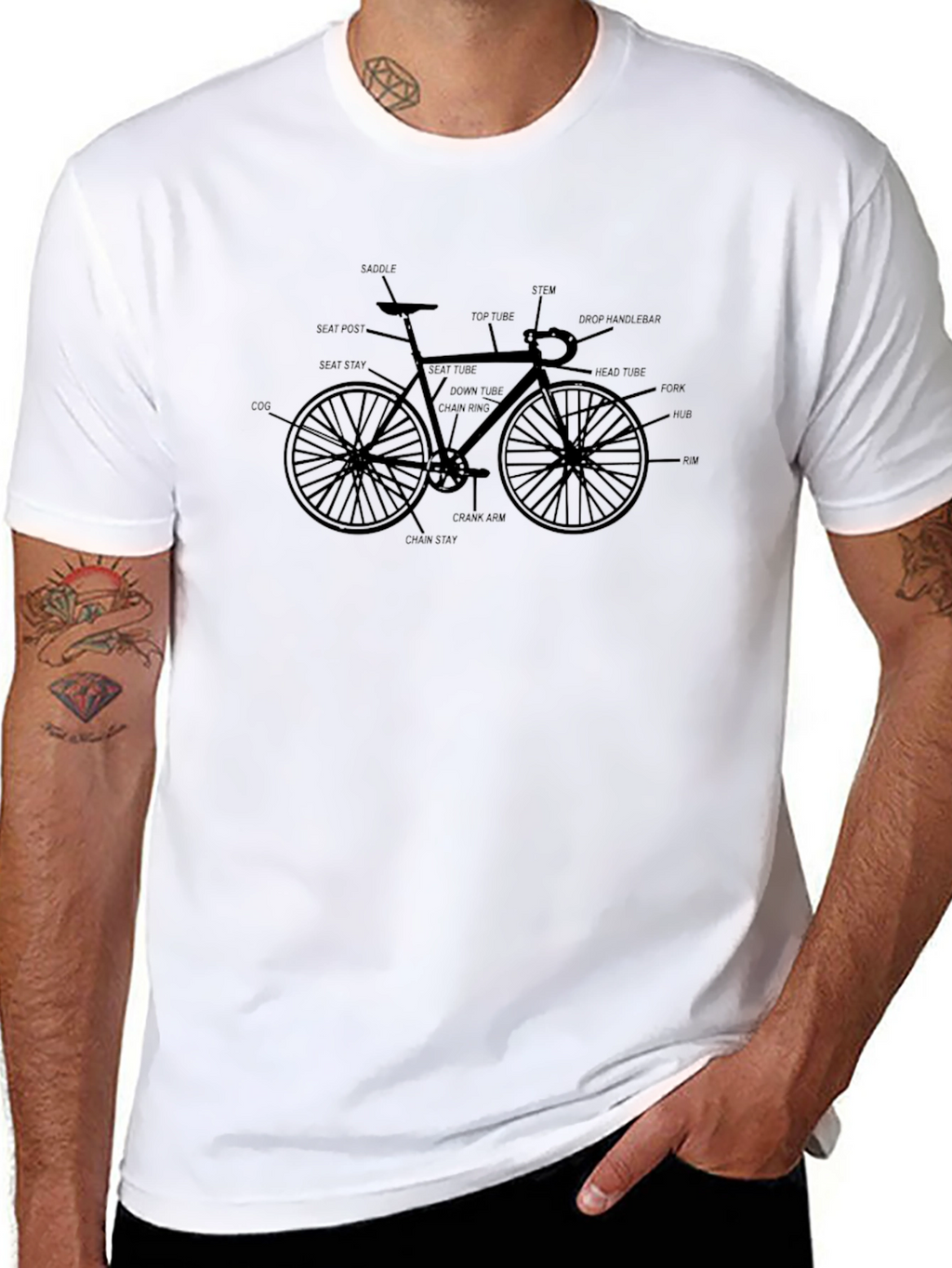 Bike Anatomy T-Shirt - Cycle Enthusiast Tee