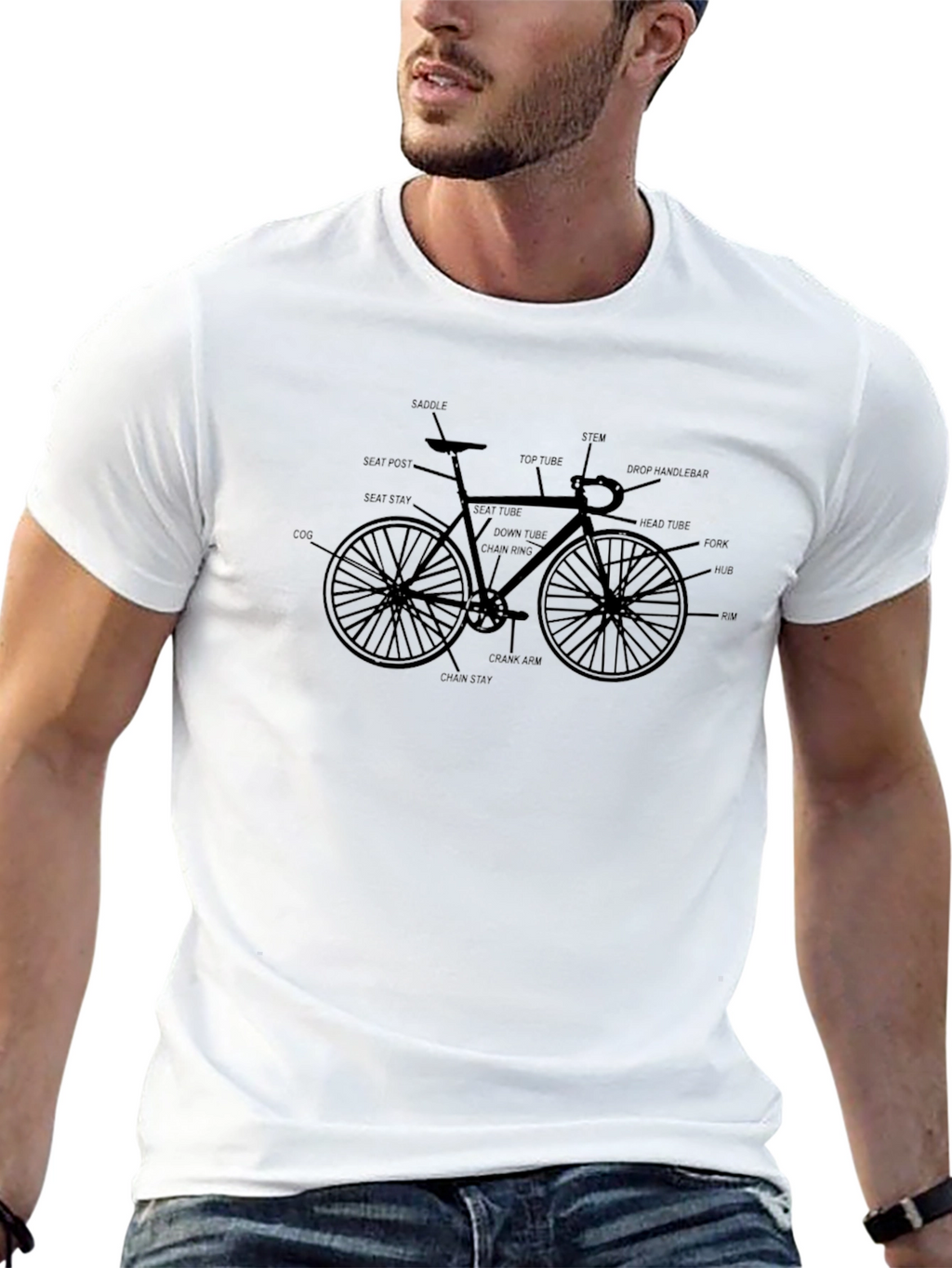 Bike Anatomy T-Shirt - Cycle Enthusiast Tee