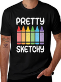 Pretty Sketchy Crayon Graphic Tee