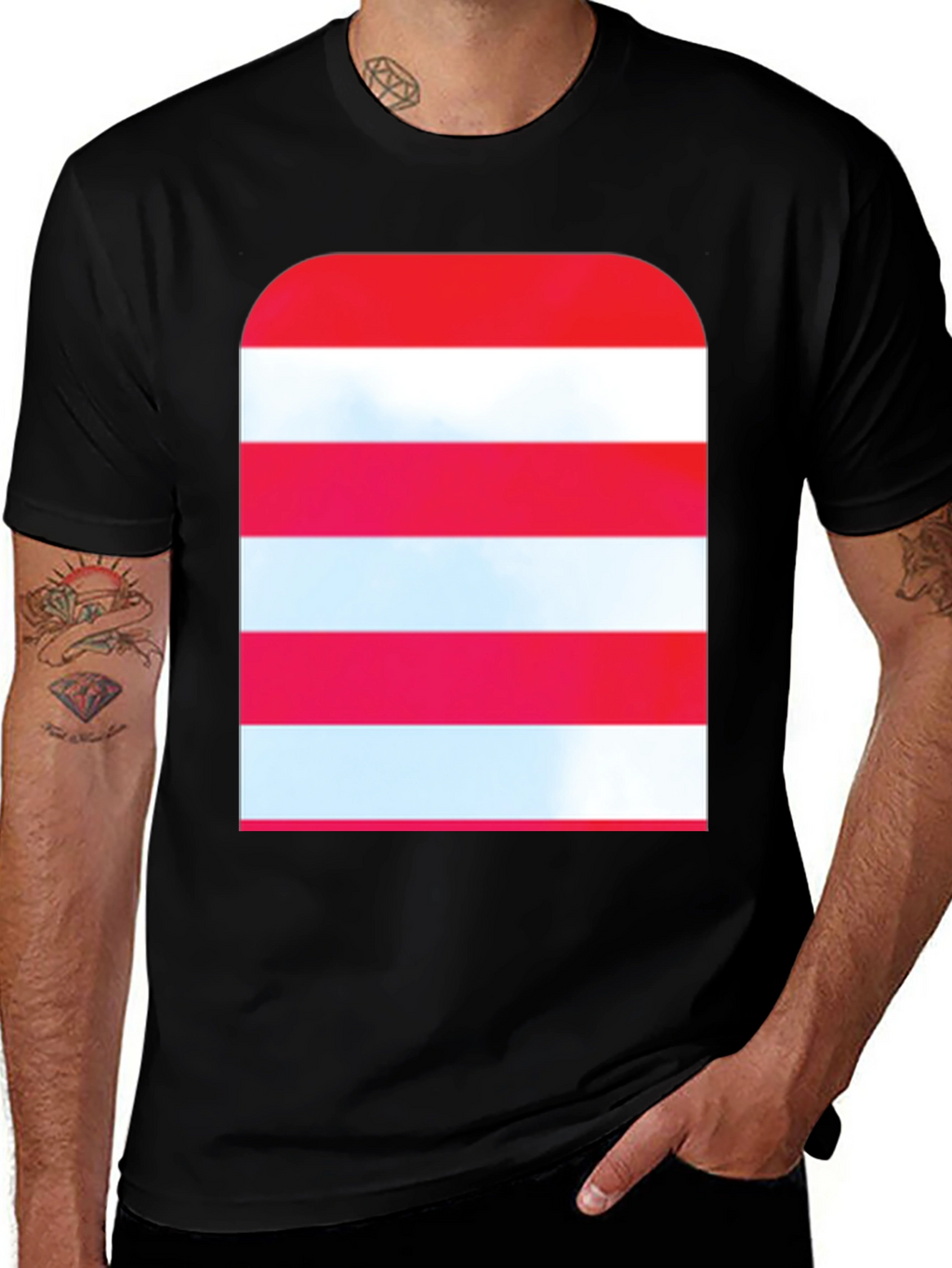 Striped Graphic Tee - Modern Casual Style