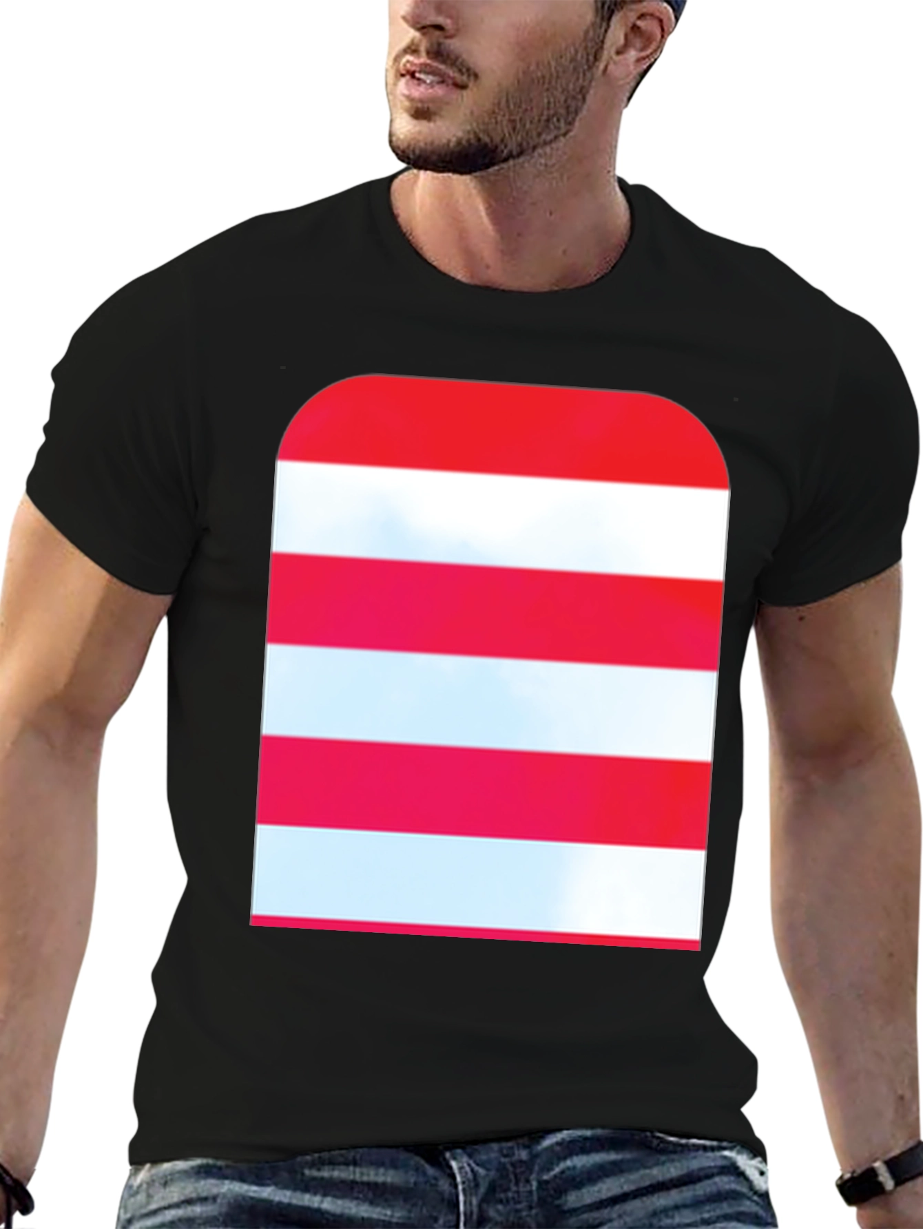 Striped Graphic Tee - Modern Casual Style