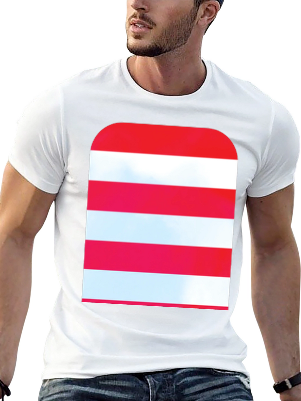 Striped Graphic Tee - Modern Casual Style