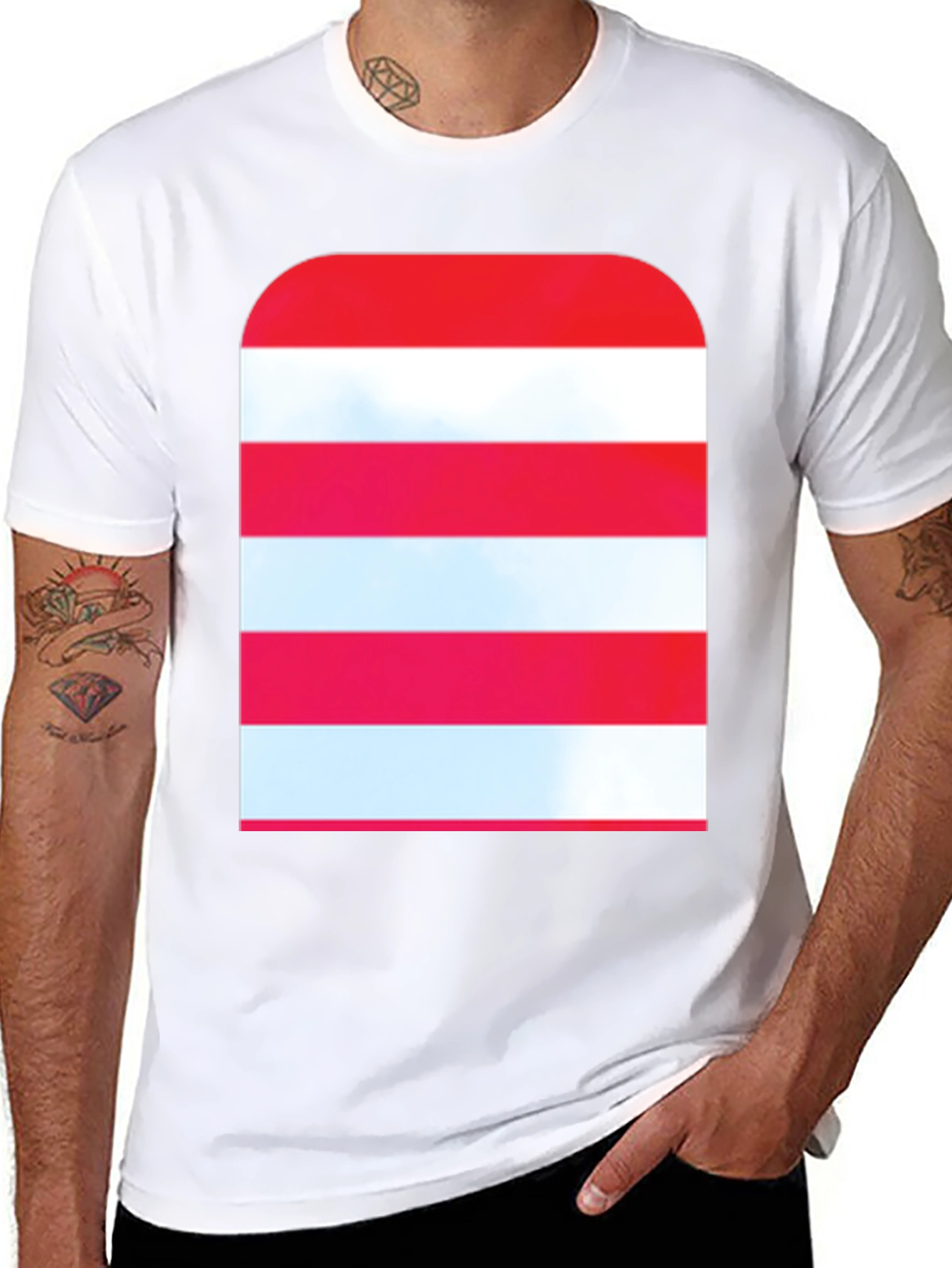 Striped Graphic Tee - Modern Casual Style