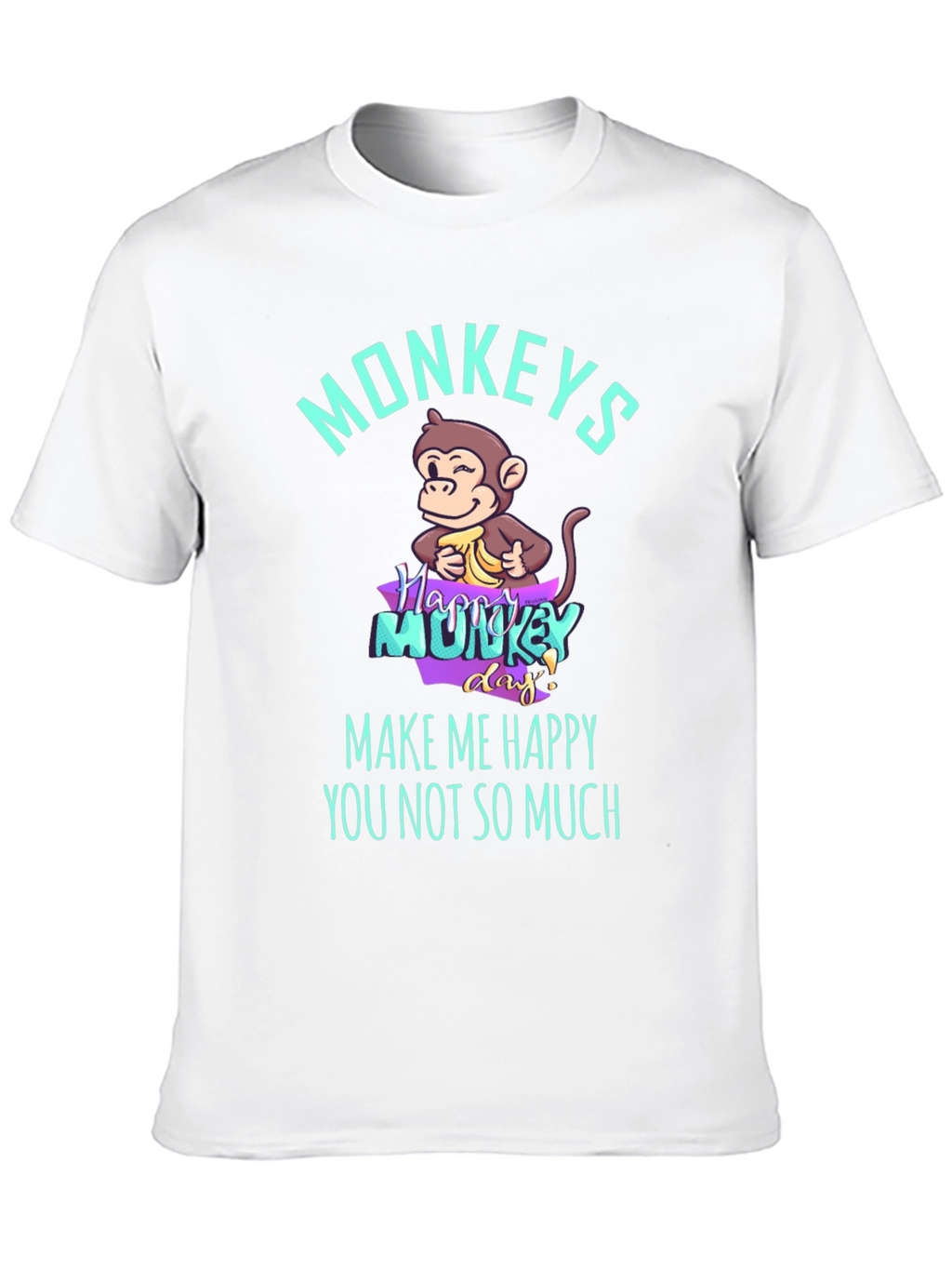 Funny Monkey Graphic T-Shirt - Make Me Happy Tee