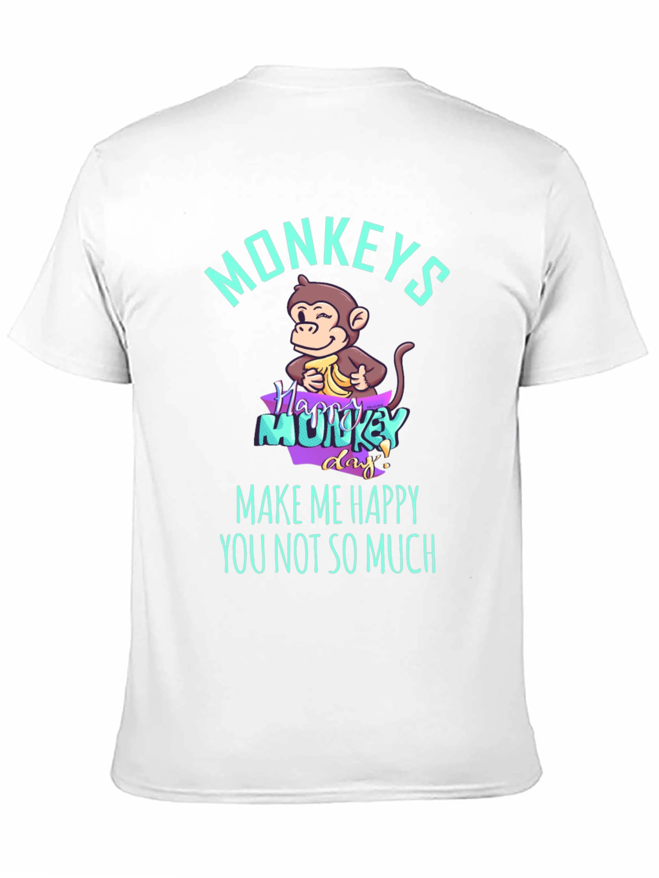 Funny Monkey Graphic T-Shirt - Make Me Happy Tee