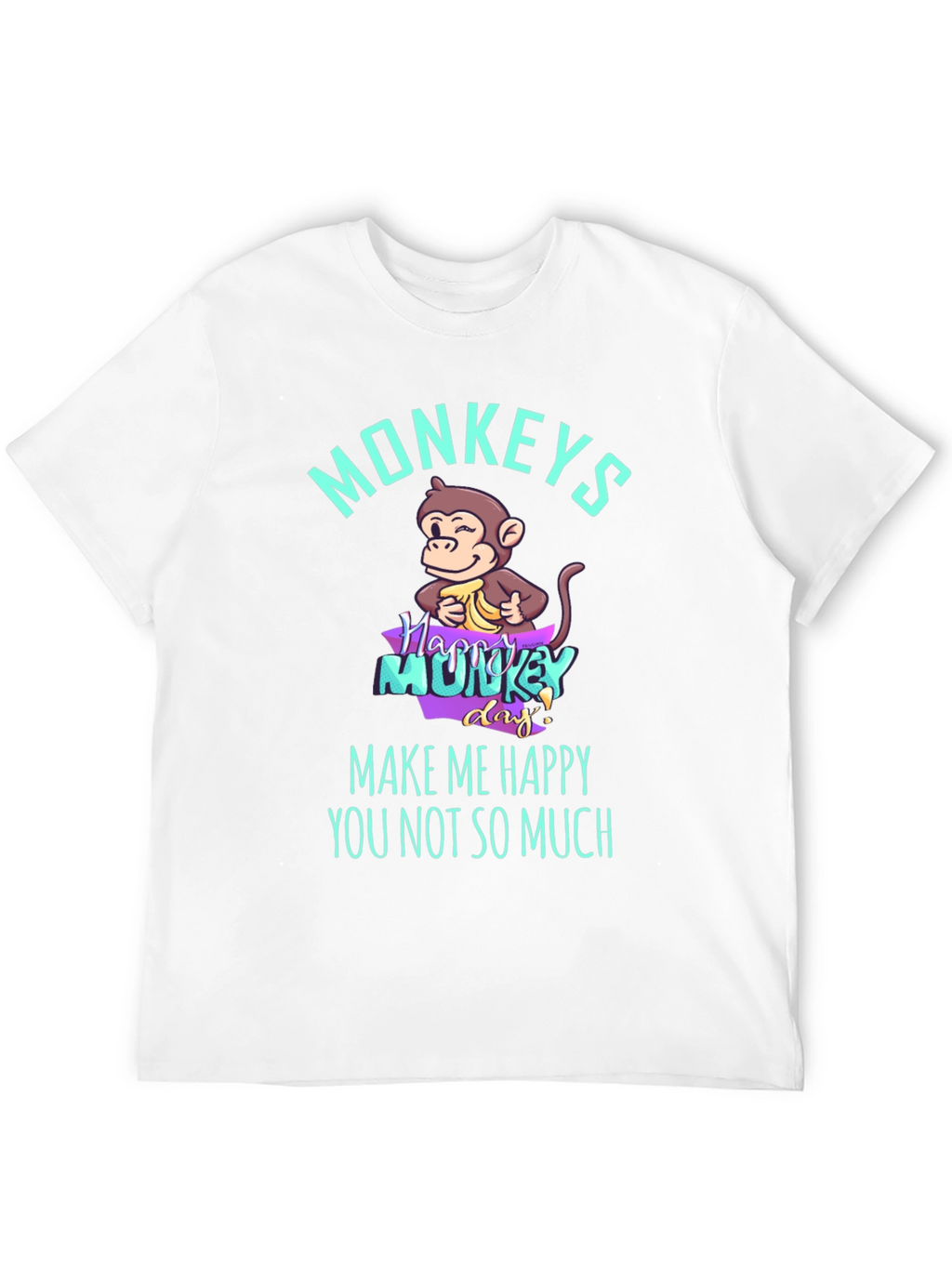 Funny Monkey Graphic T-Shirt - Make Me Happy Tee