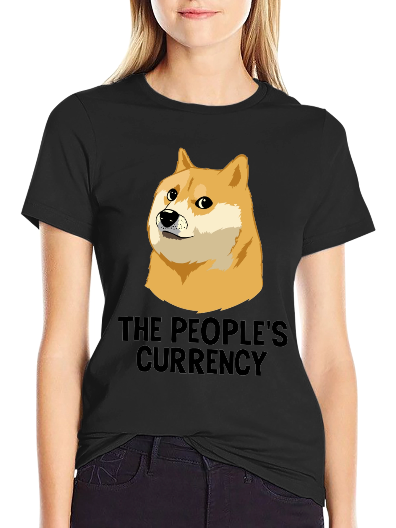 Doge The Peoples Currency Black T-Shirt