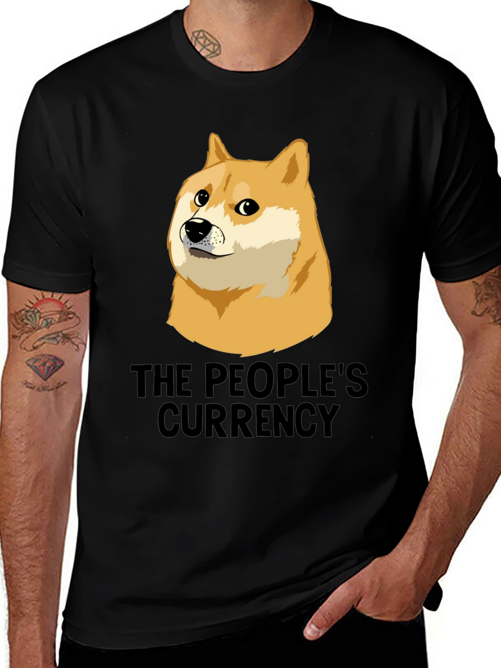 Doge The Peoples Currency Black T-Shirt
