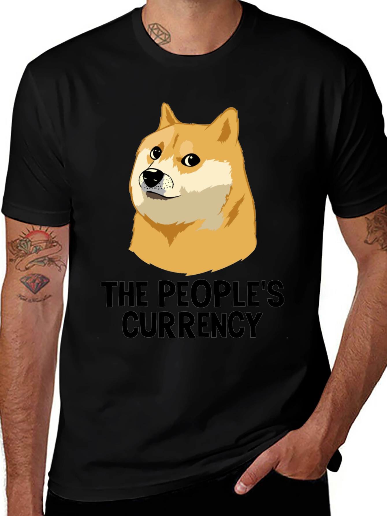 Doge The Peoples Currency Black T-Shirt