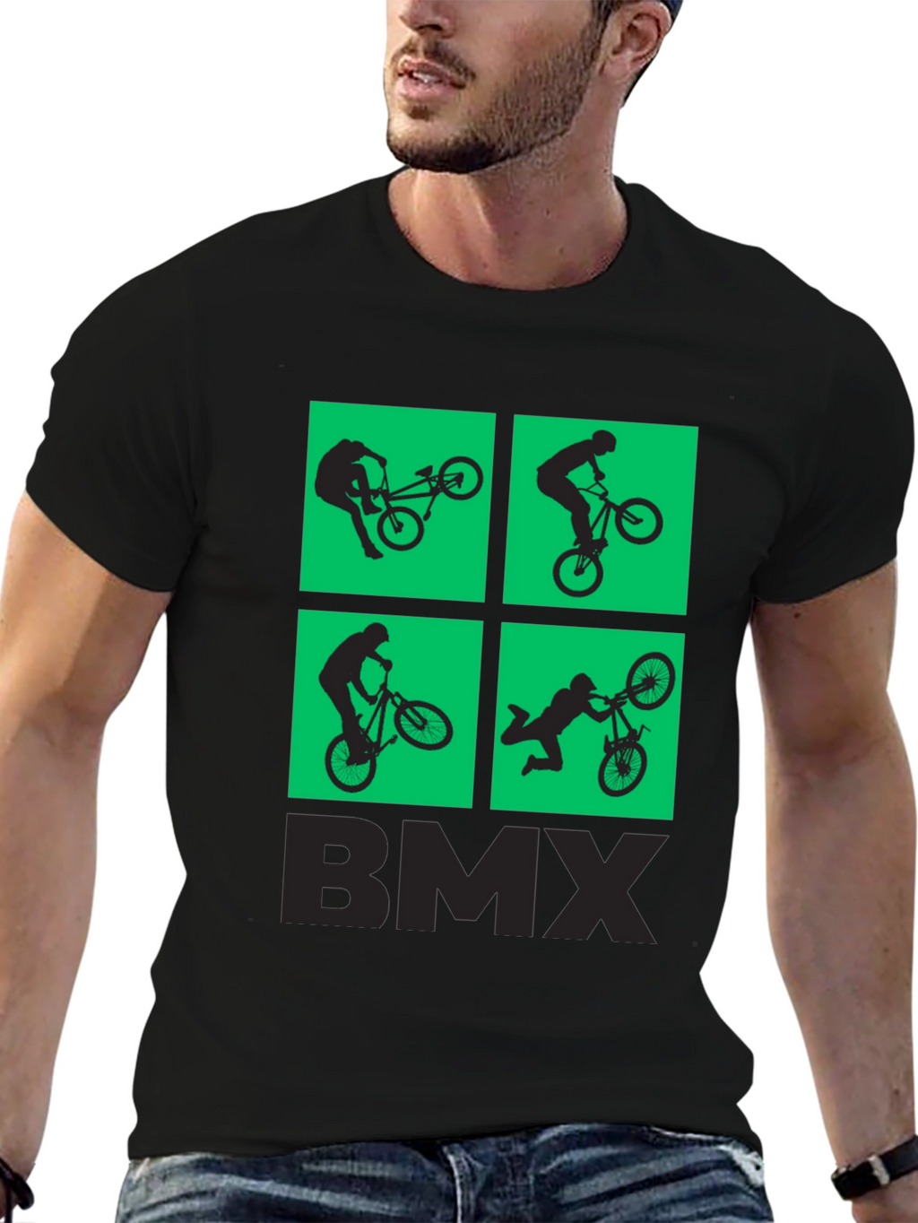 BMX Silhouette Graphic Print T-Shirt
