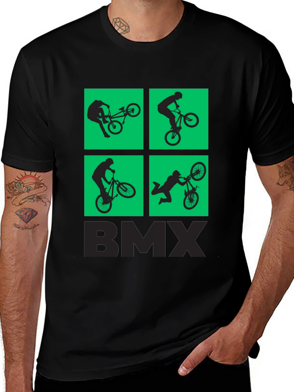 BMX Silhouette Graphic Print T-Shirt