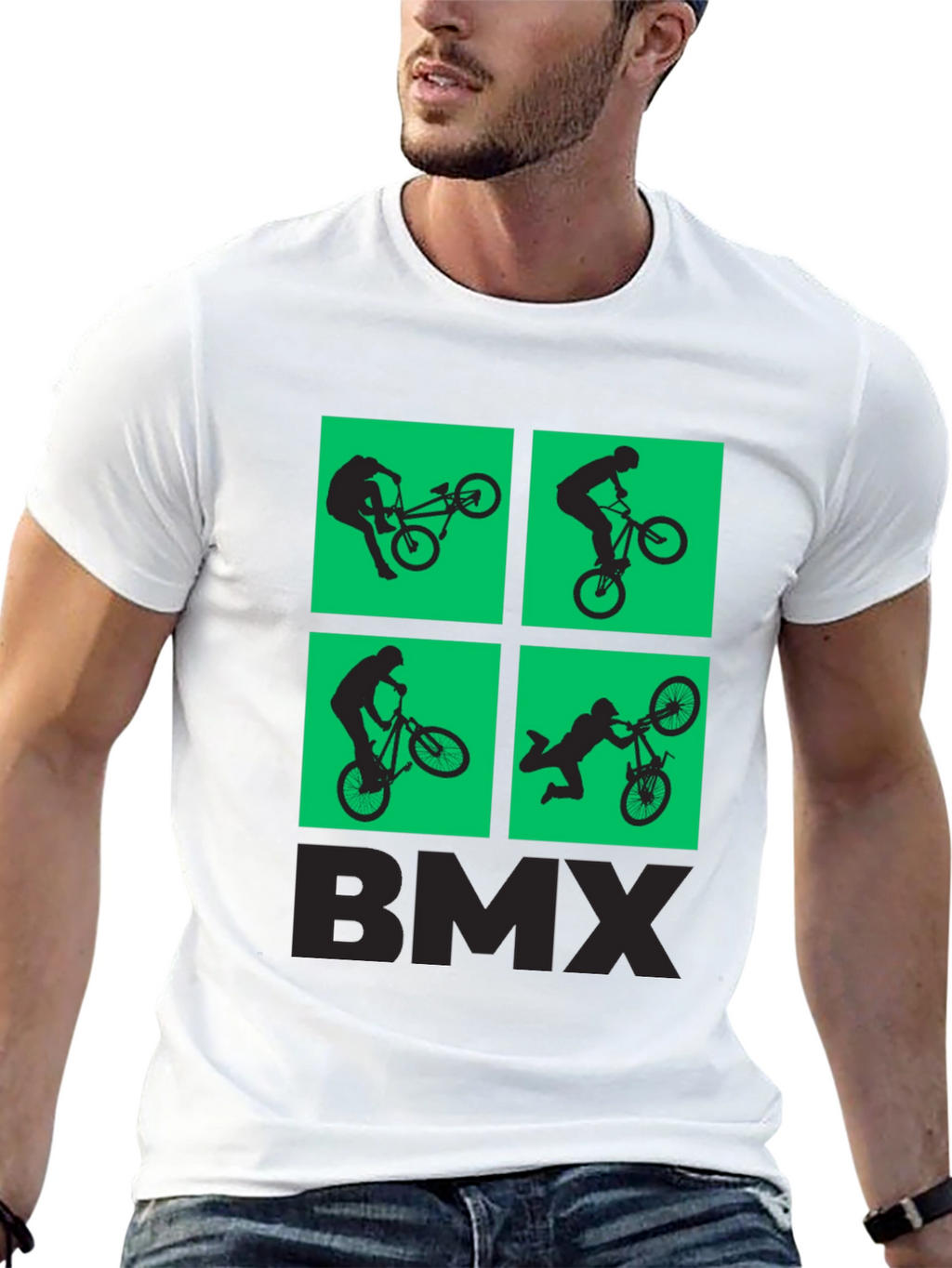 BMX Silhouette Graphic Print T-Shirt