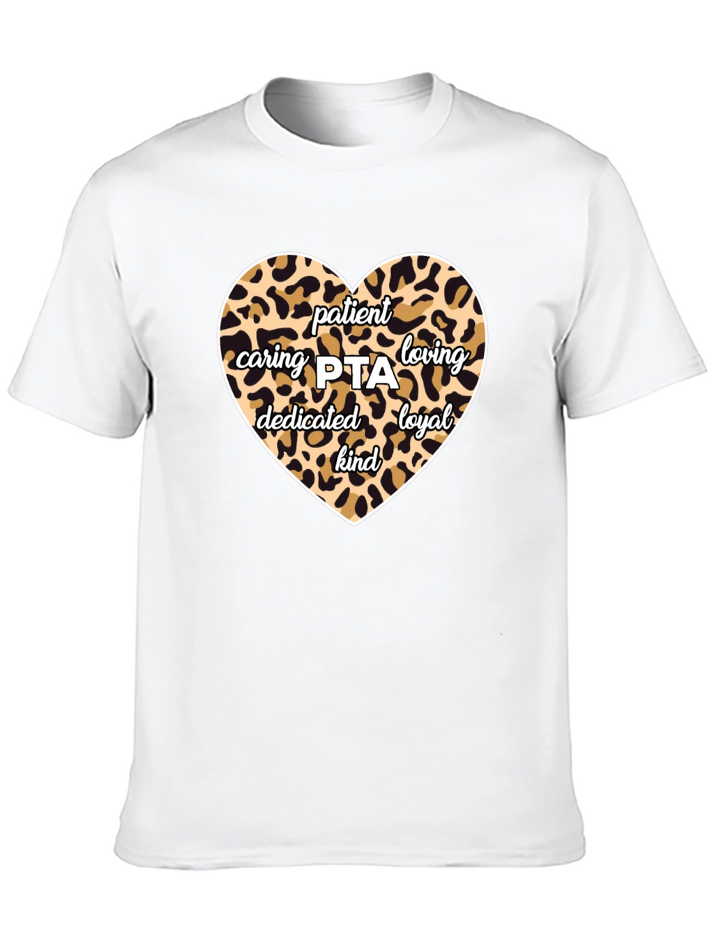 Patient Caring PTA Leopard Print Heart T-Shirt