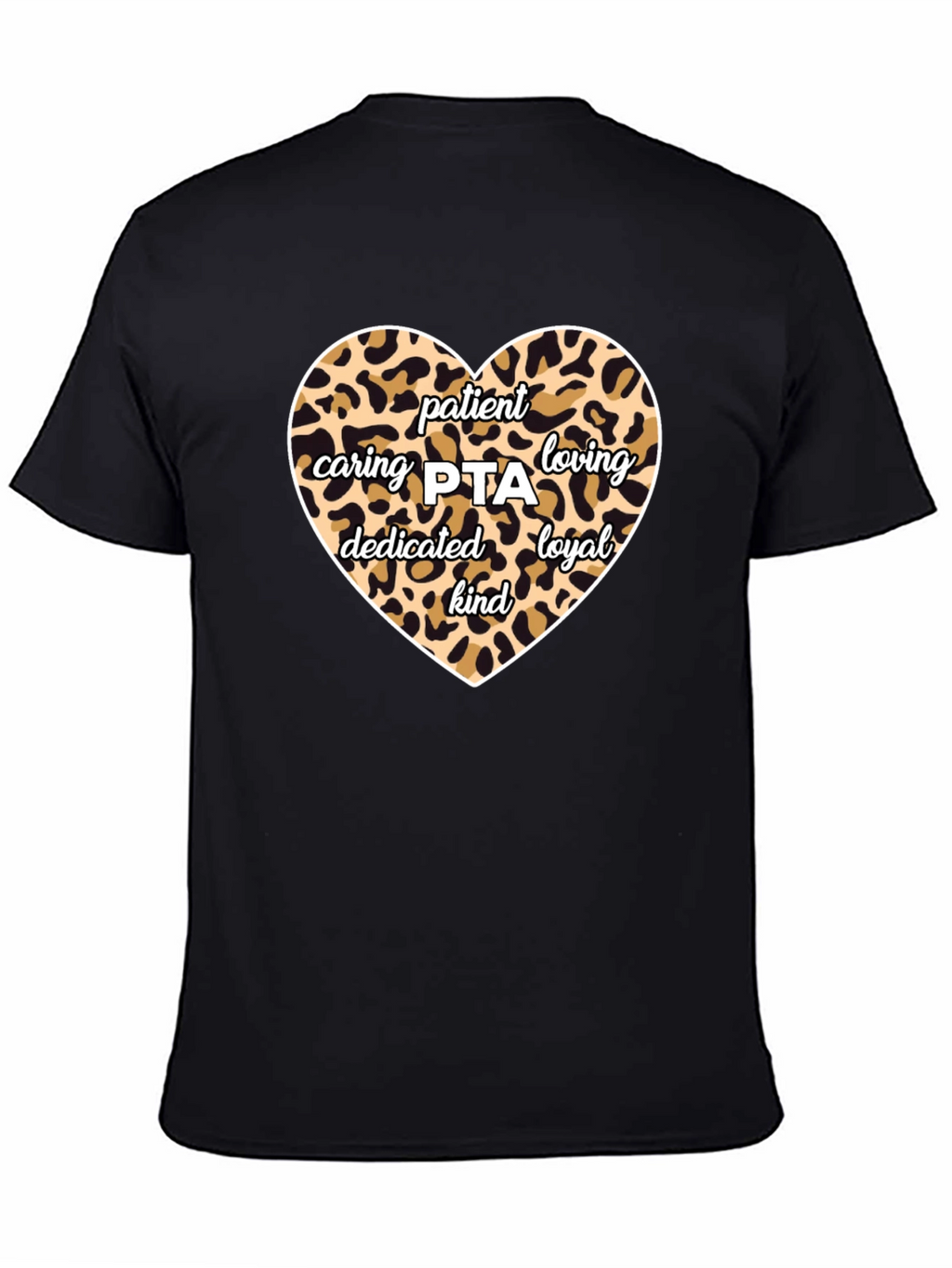Patient Caring PTA Leopard Print Heart T-Shirt