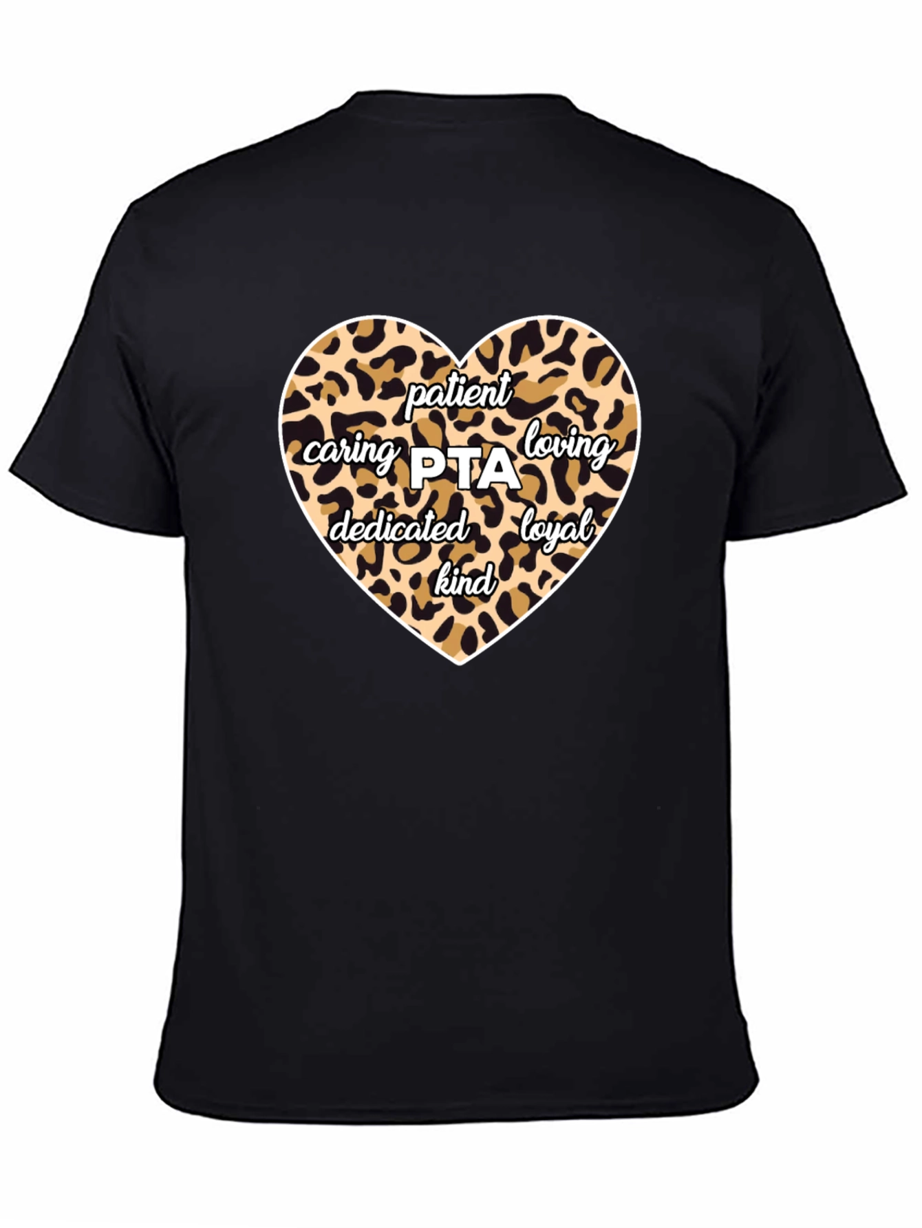 Patient Caring PTA Leopard Print Heart T-Shirt