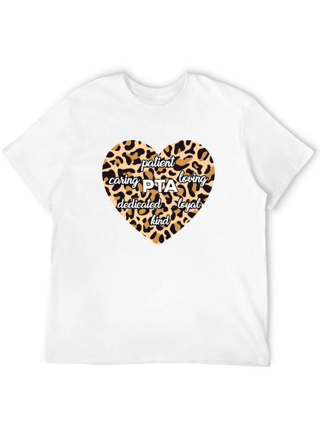 Patient Caring PTA Leopard Print Heart T-Shirt