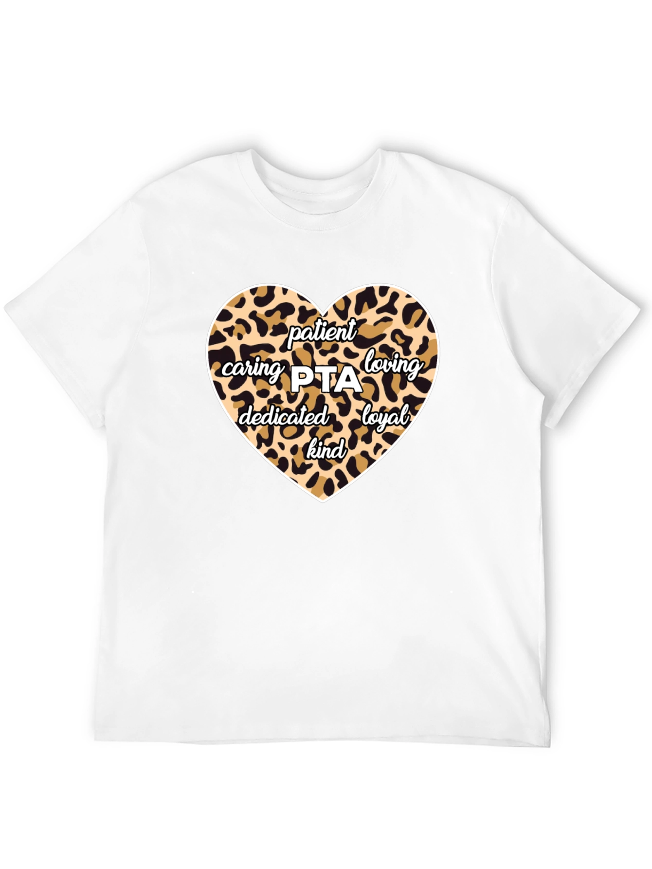 Patient Caring PTA Leopard Print Heart T-Shirt
