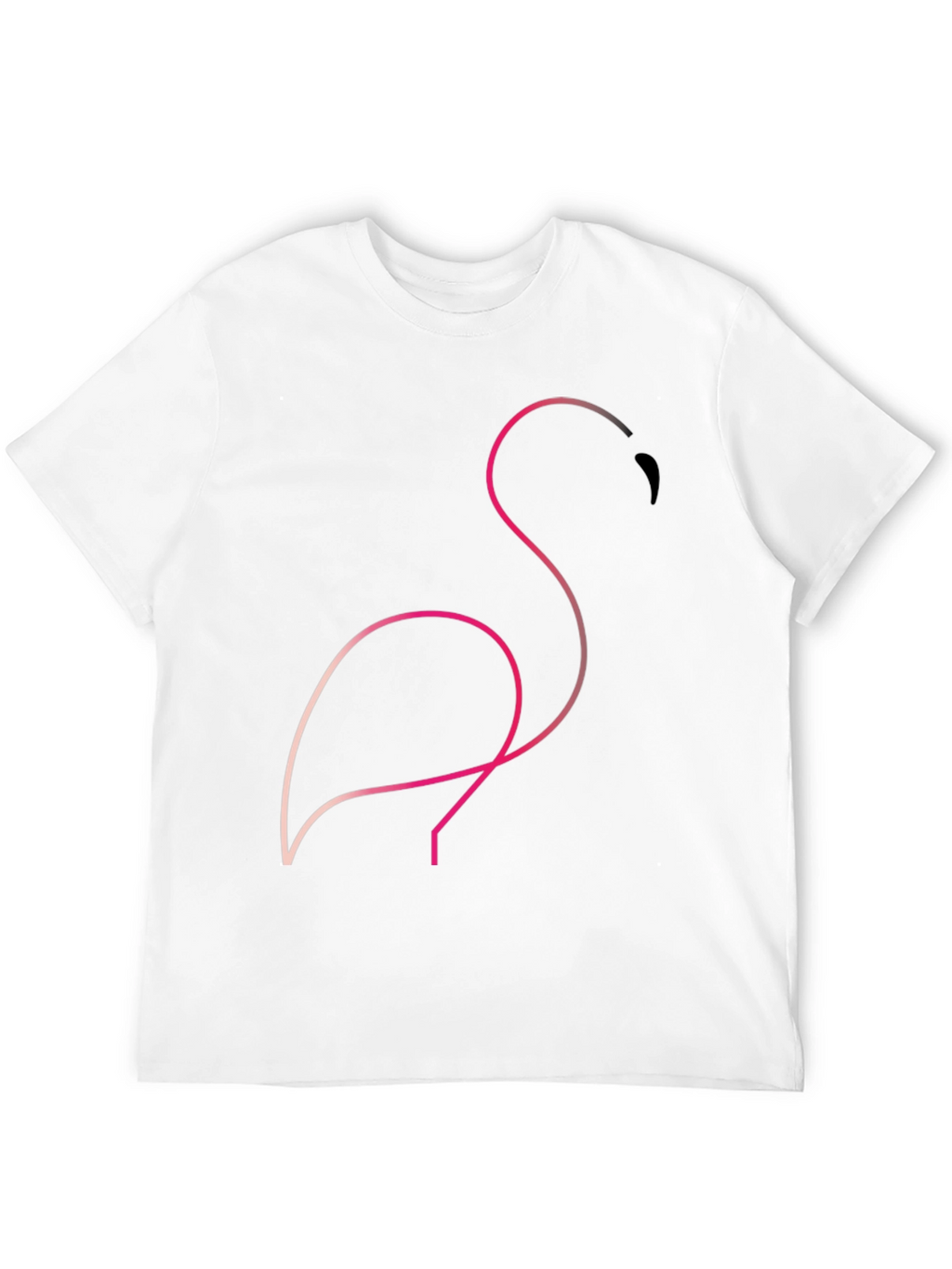 Minimalist Flamingo Graphic Tee - Black