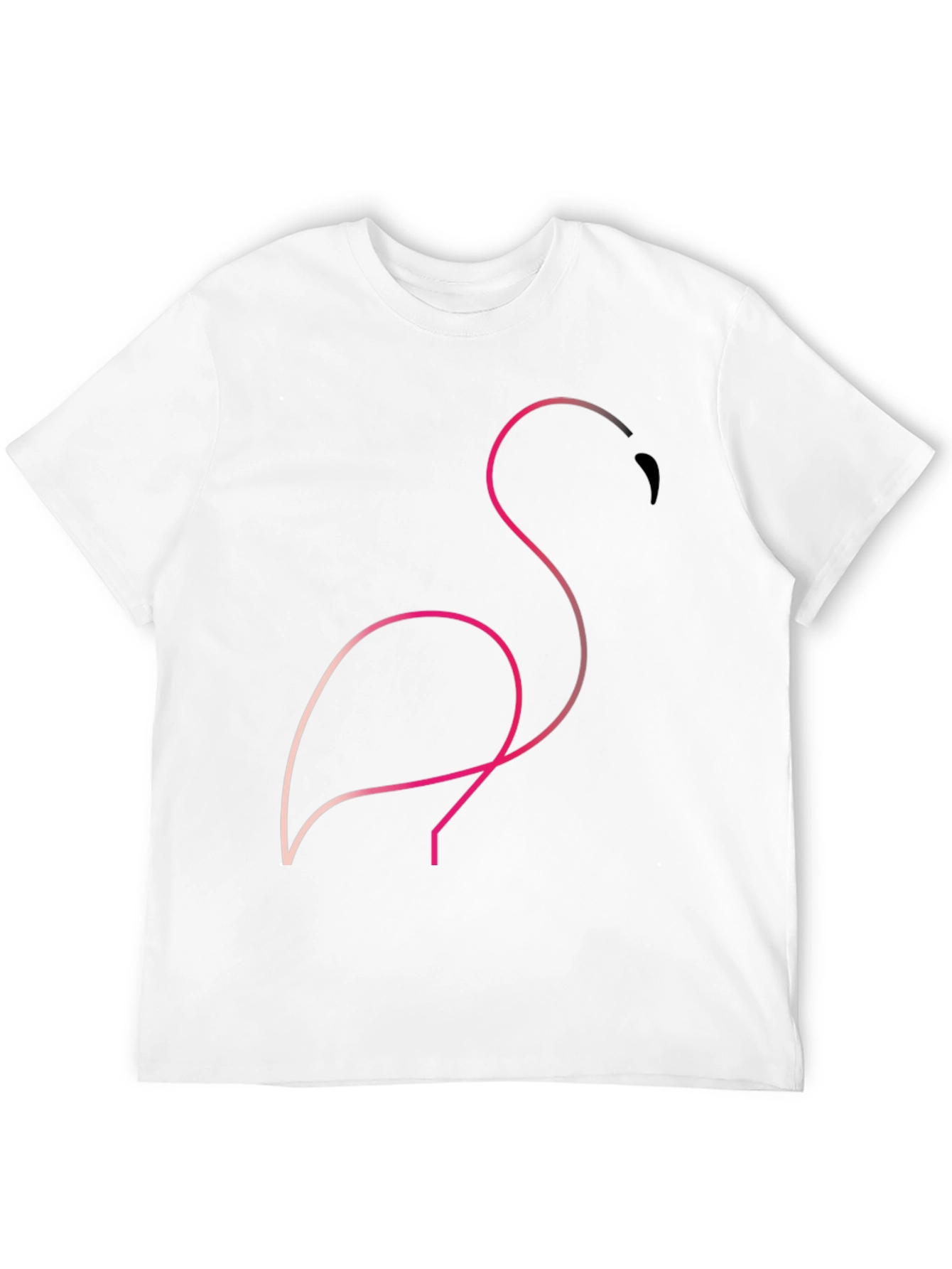 Minimalist Flamingo Graphic Tee - Black