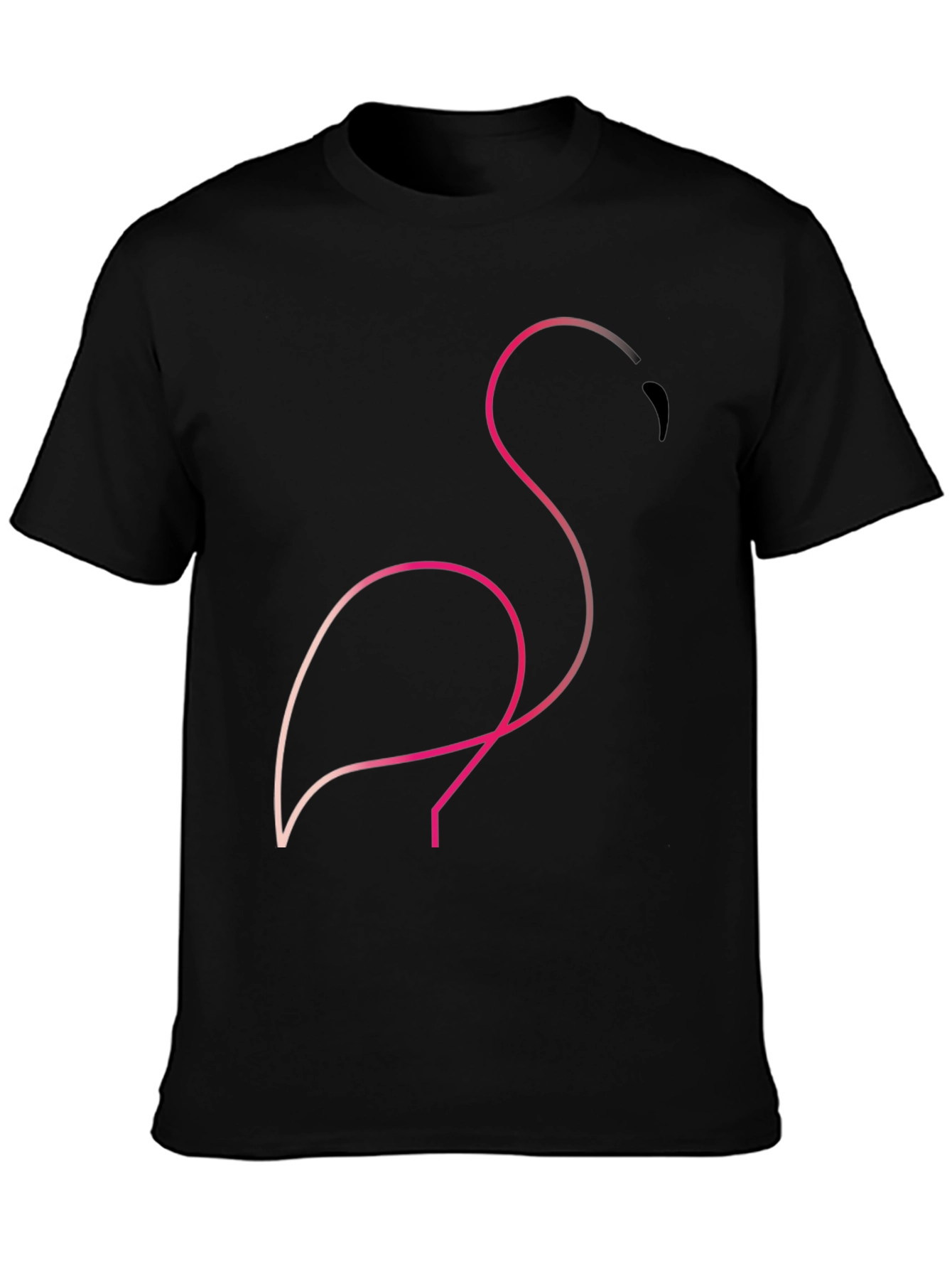 Minimalist Flamingo Graphic Tee - Black