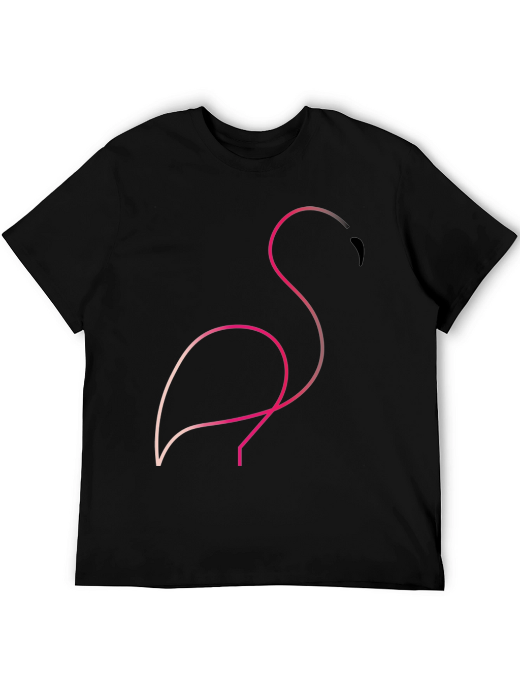 Minimalist Flamingo Graphic Tee - Black
