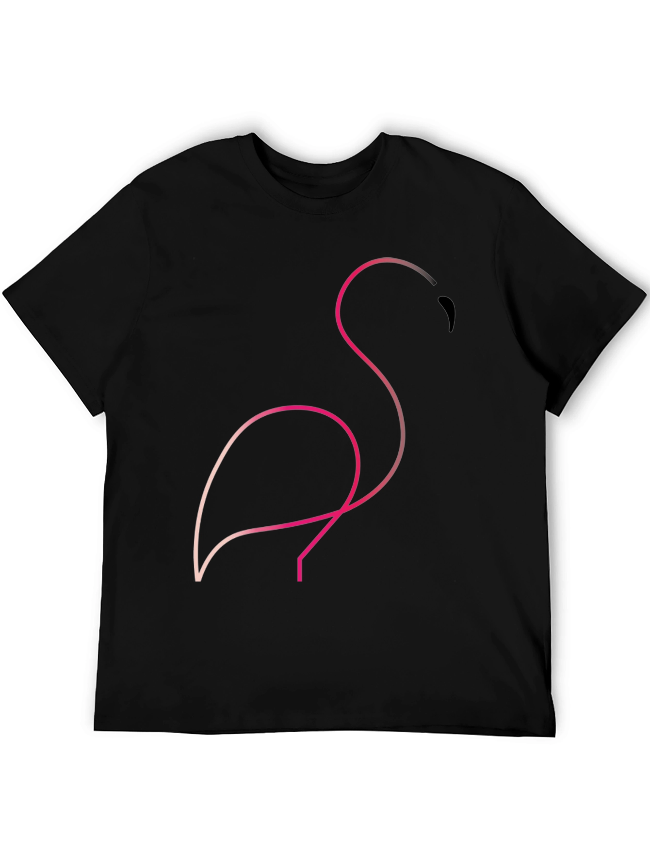 Minimalist Flamingo Graphic Tee - Black