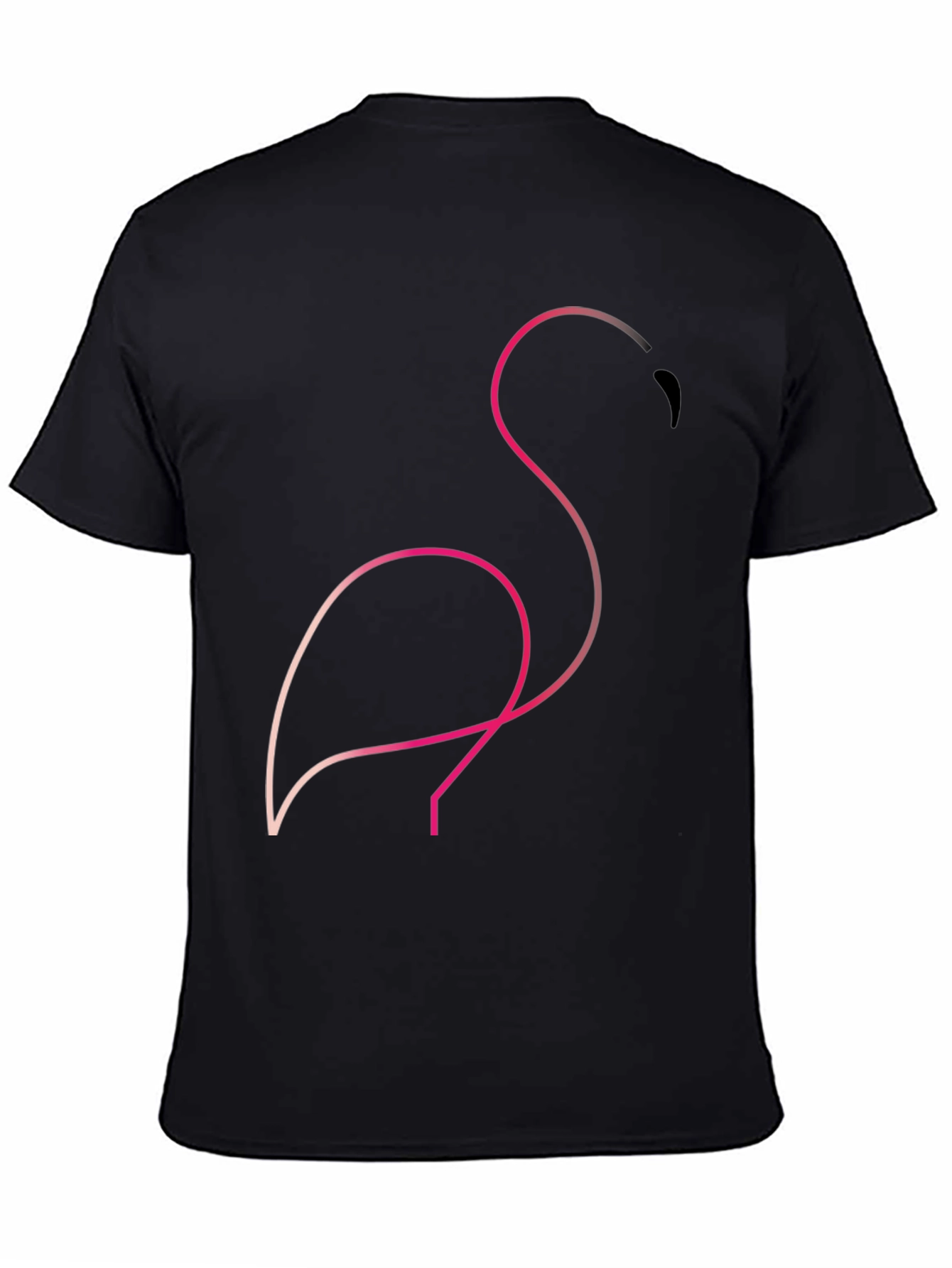 Minimalist Flamingo Graphic Tee - Black