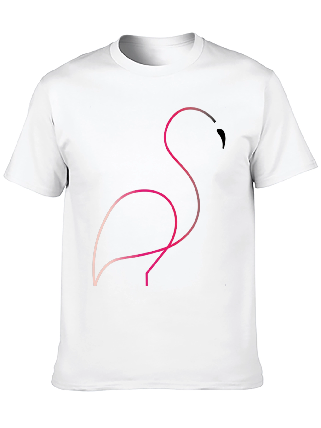 Minimalist Flamingo Graphic Tee - Black