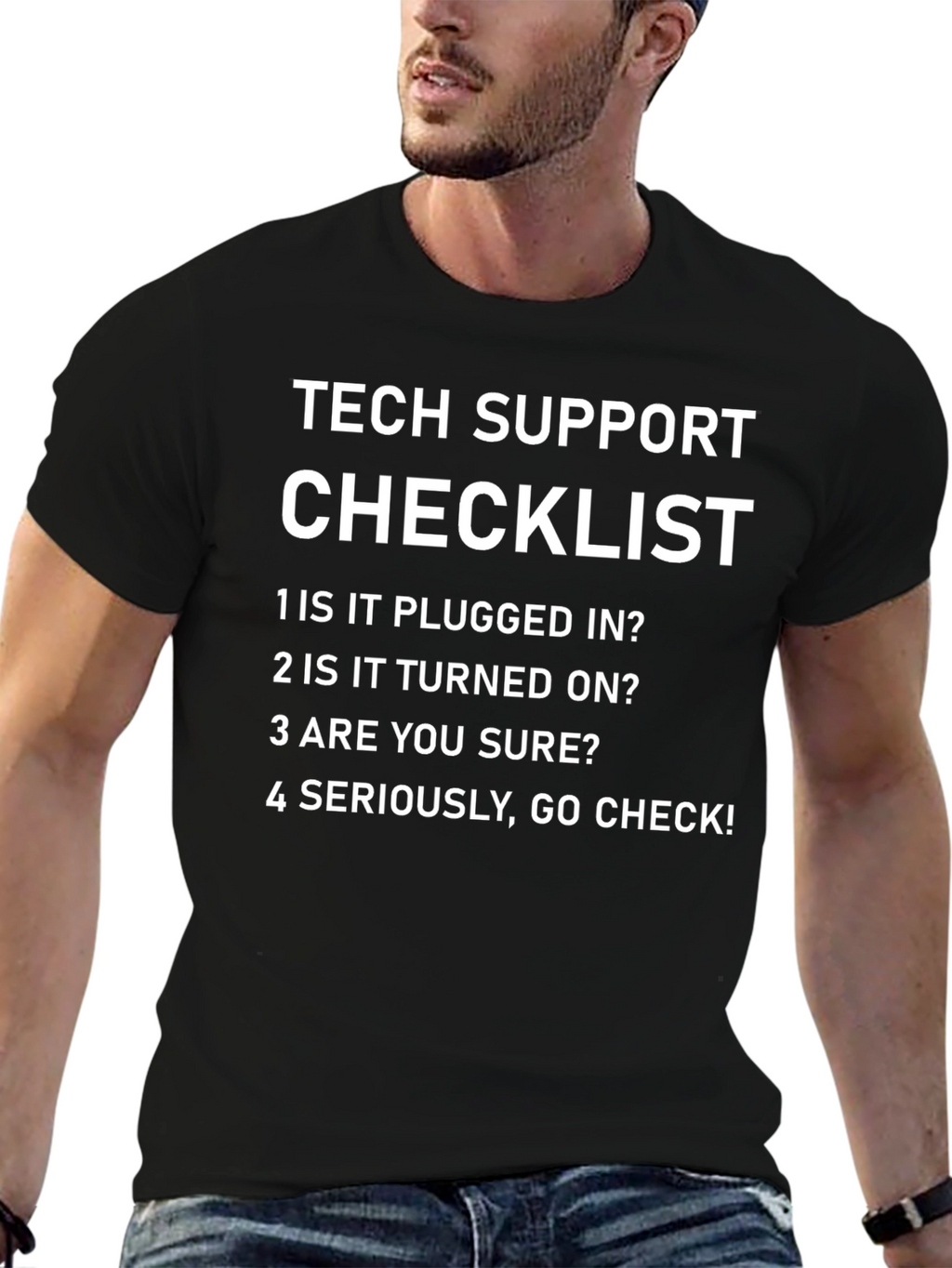 Tech Support Checklist Graphic T-Shirt