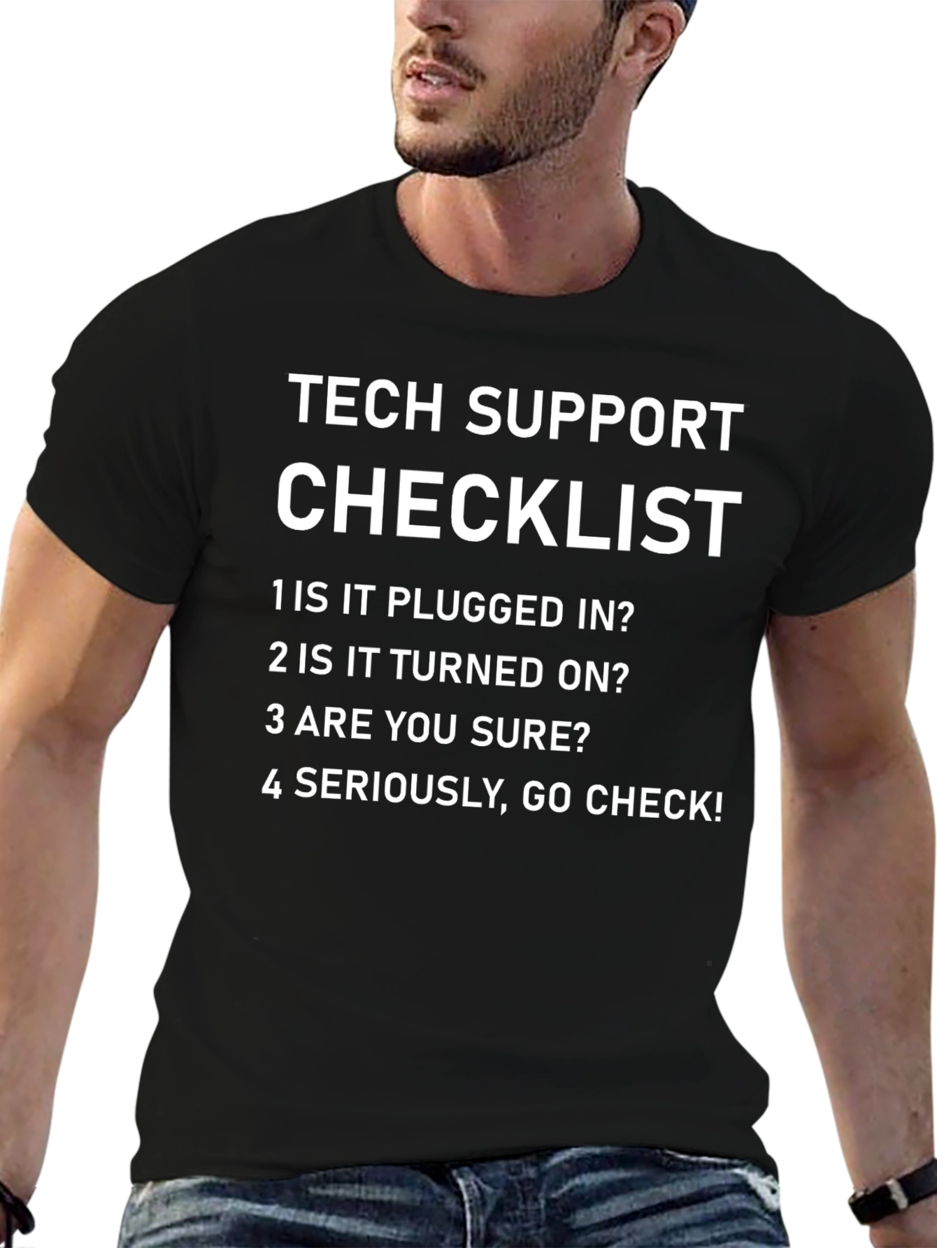 Tech Support Checklist Graphic T-Shirt