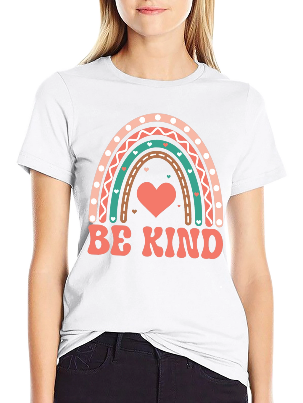 Be Kind Heart Rainbow Graphic Tee