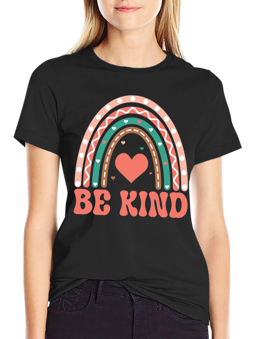 Be Kind Heart Rainbow Graphic Tee