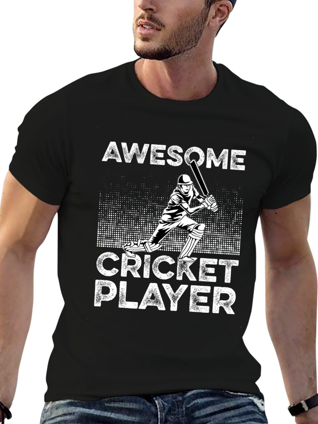 Awesome Cricket Player Graphic T-Shirt