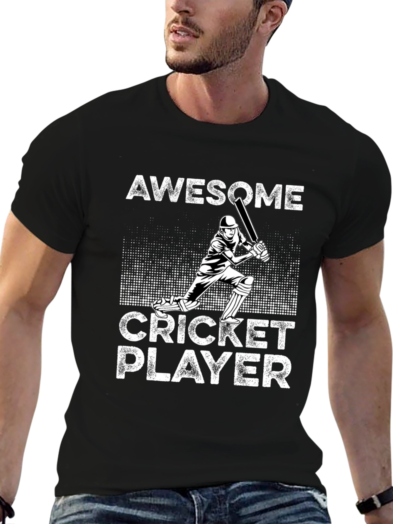 Awesome Cricket Player Graphic T-Shirt