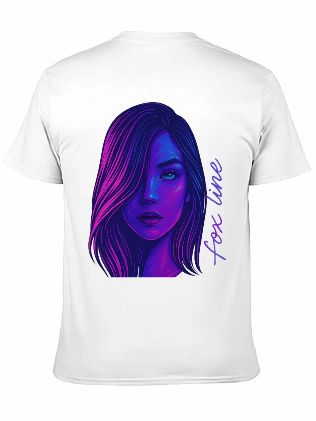 Neon Fox Line Art T-Shirt