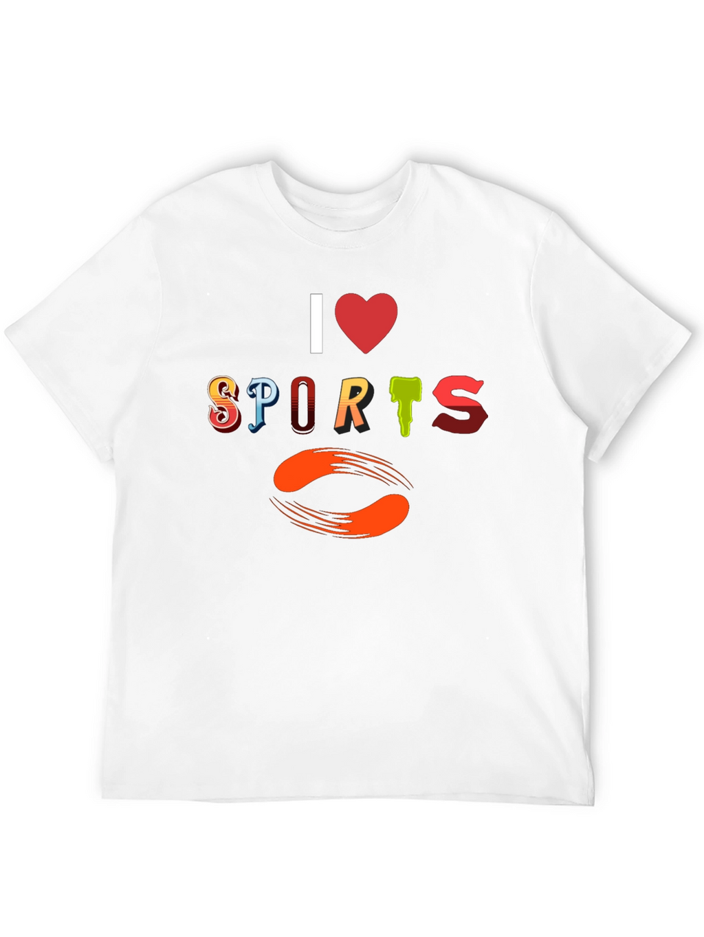 I Love Sports Graphic Print T-Shirt