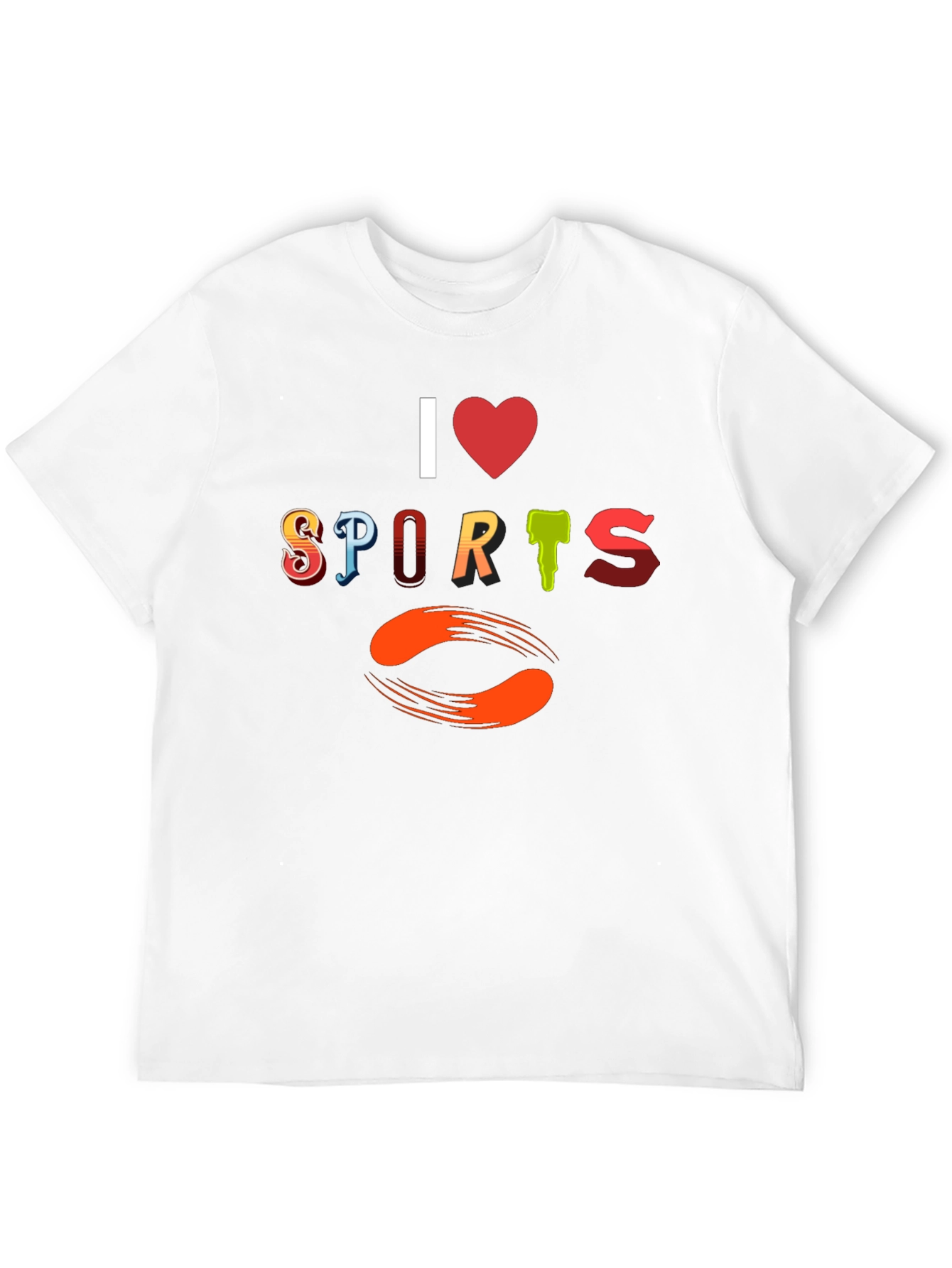 I Love Sports Graphic Print T-Shirt