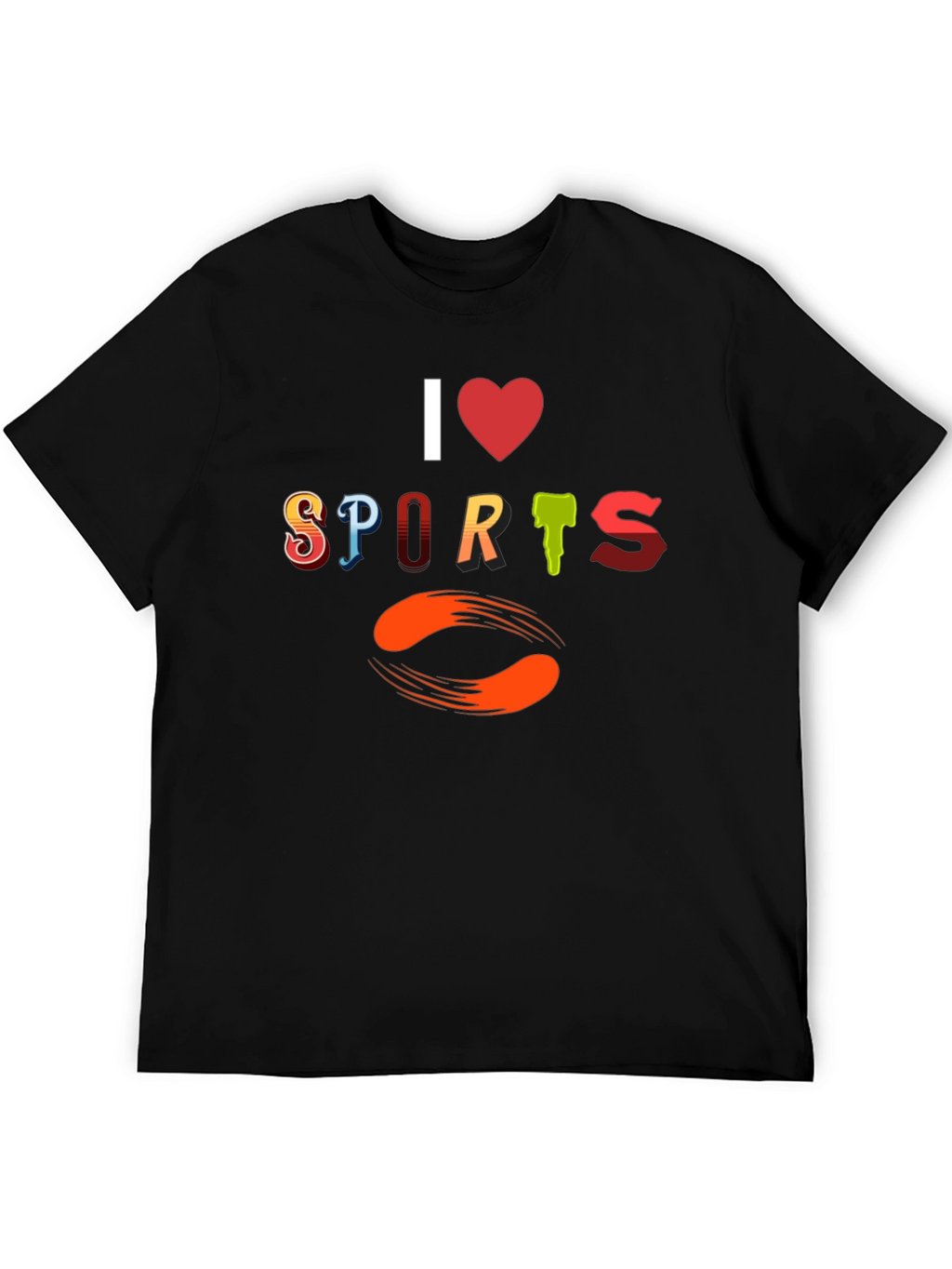 I Love Sports Graphic Print T-Shirt