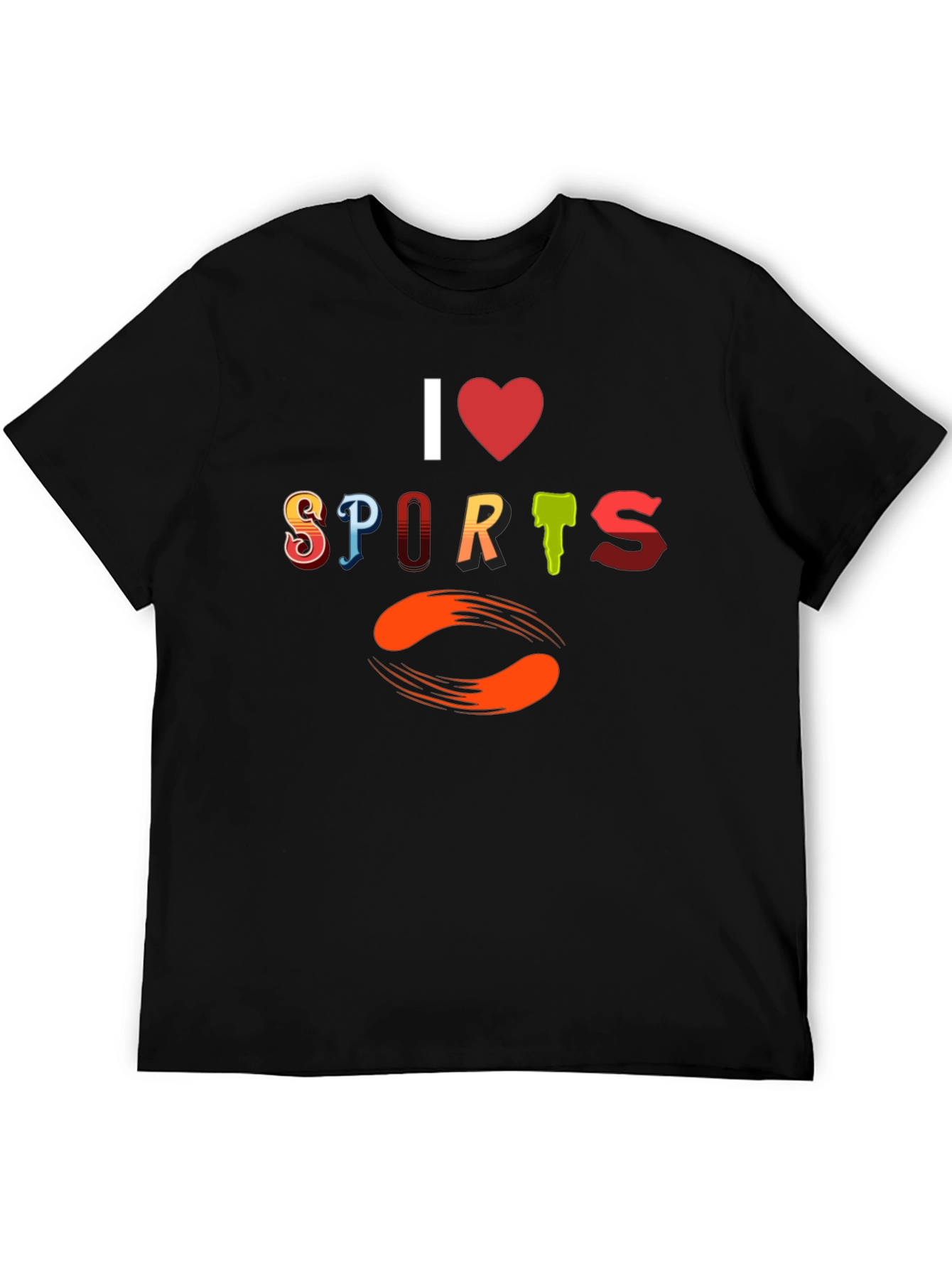 I Love Sports Graphic Print T-Shirt