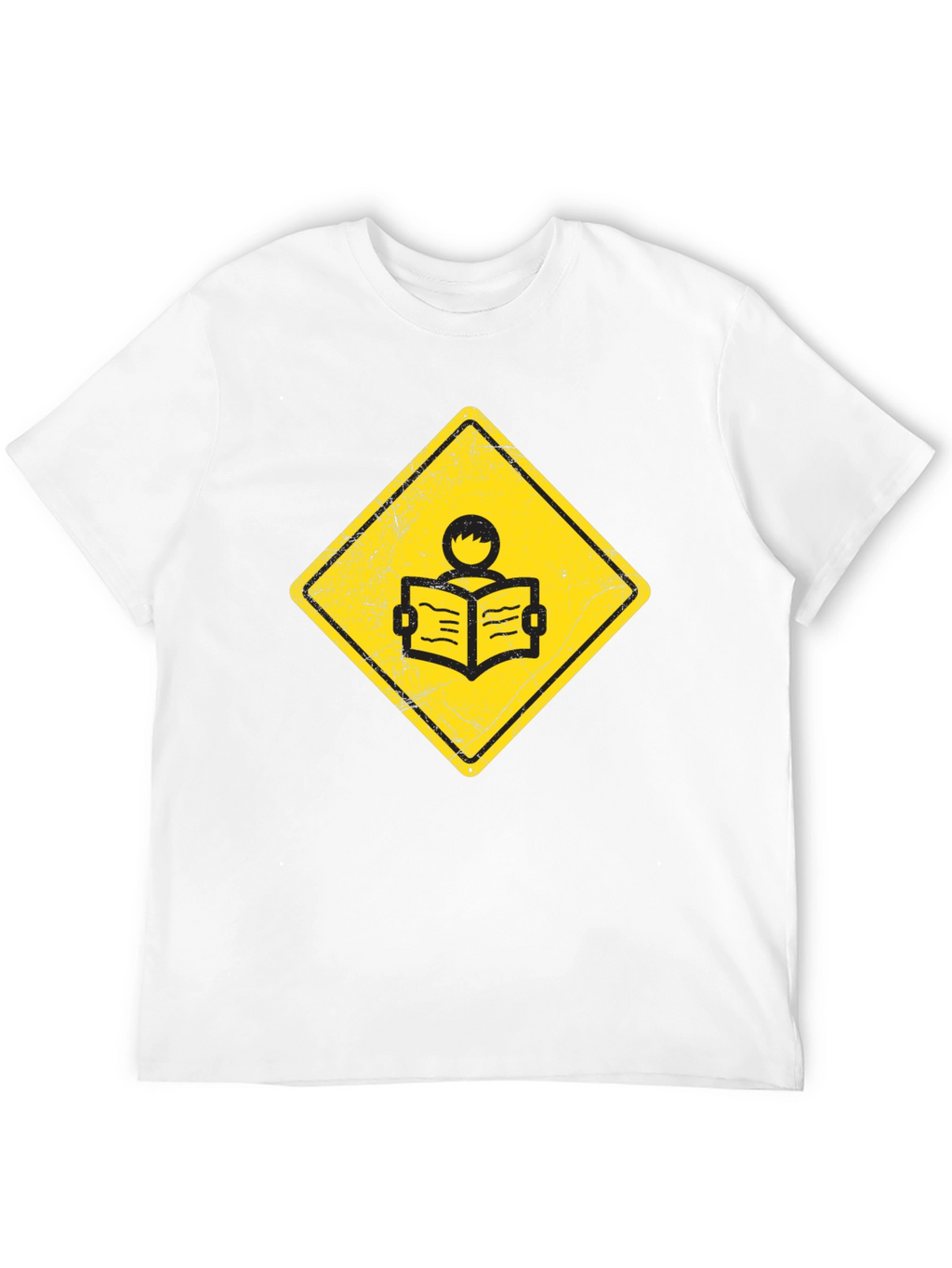 Caution Reader T-Shirt - Black Cotton Tee