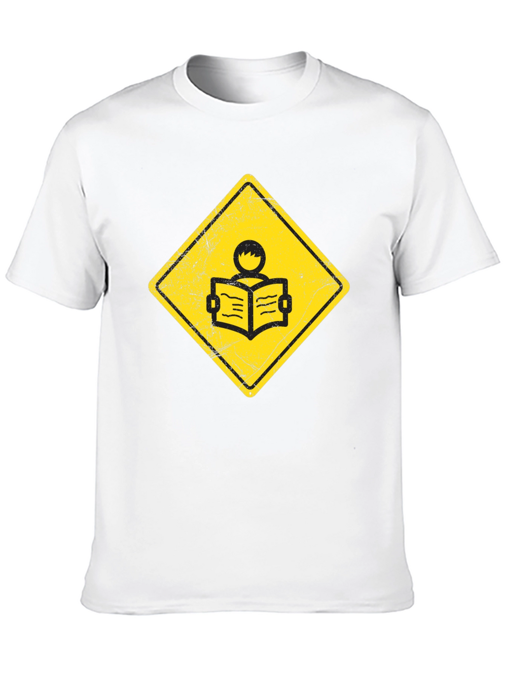 Caution Reader T-Shirt - Black Cotton Tee